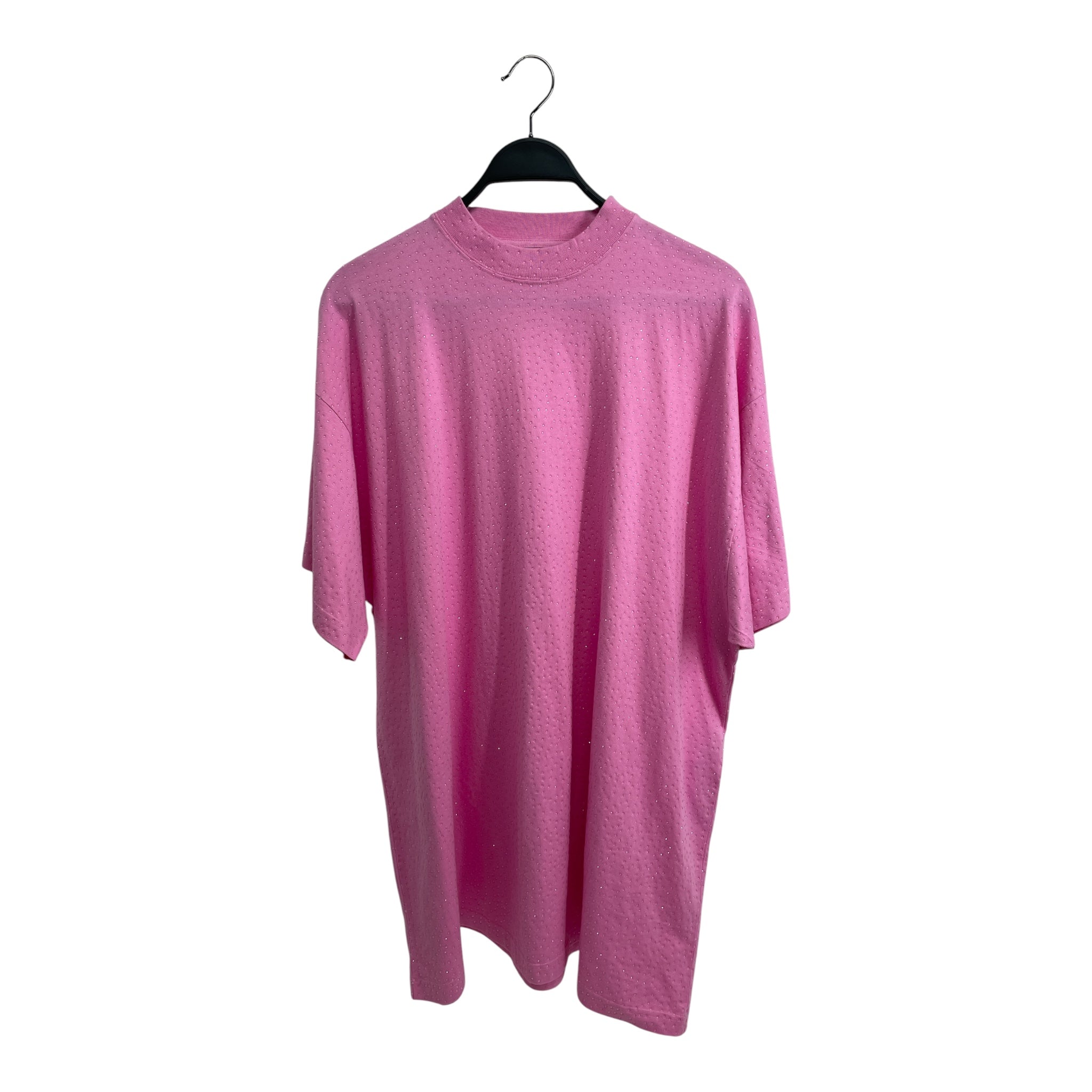 BALENCIAGA/T-Shirt/3/Cotton/PNK/CLEAR RHINESTONES/RAINED ON view 1