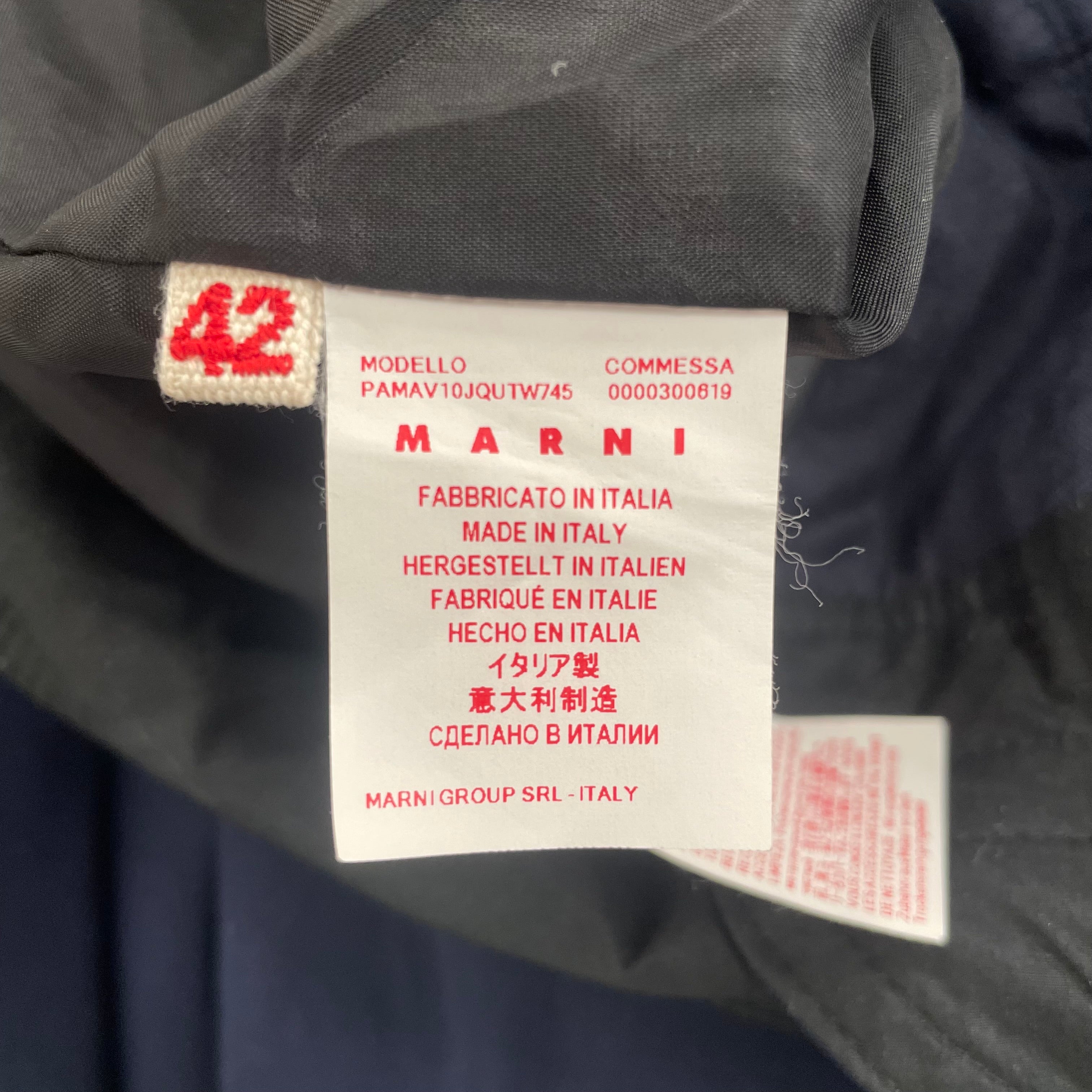 MARNI/Wide Leg Pants/42/NVY/WHT BELT/ GLD BUCKLE/ TROUSER view 4
