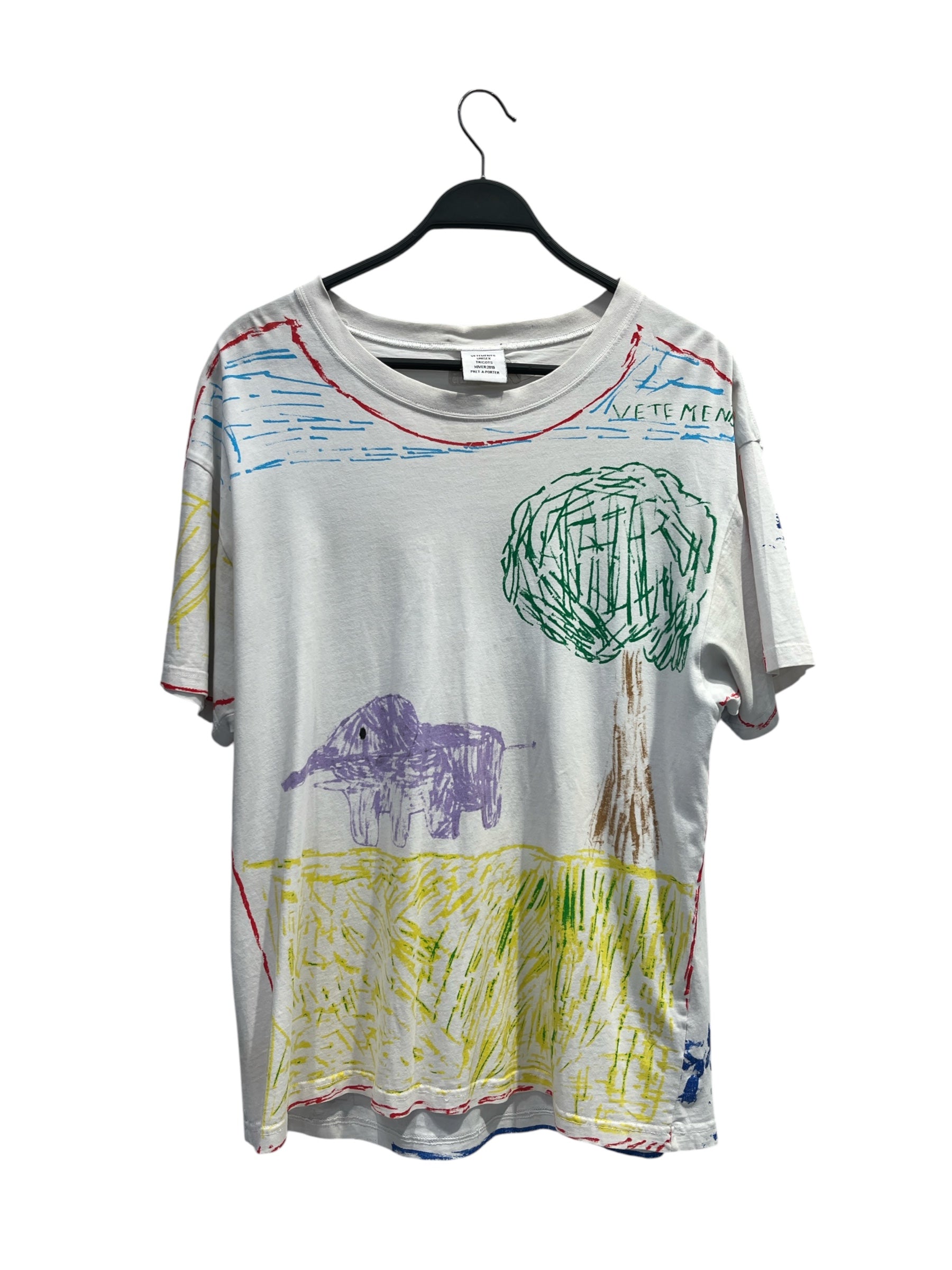 VETEMENTS/T-Shirt/M/Cotton/WHT/High Neck/All Over Print/ view 1