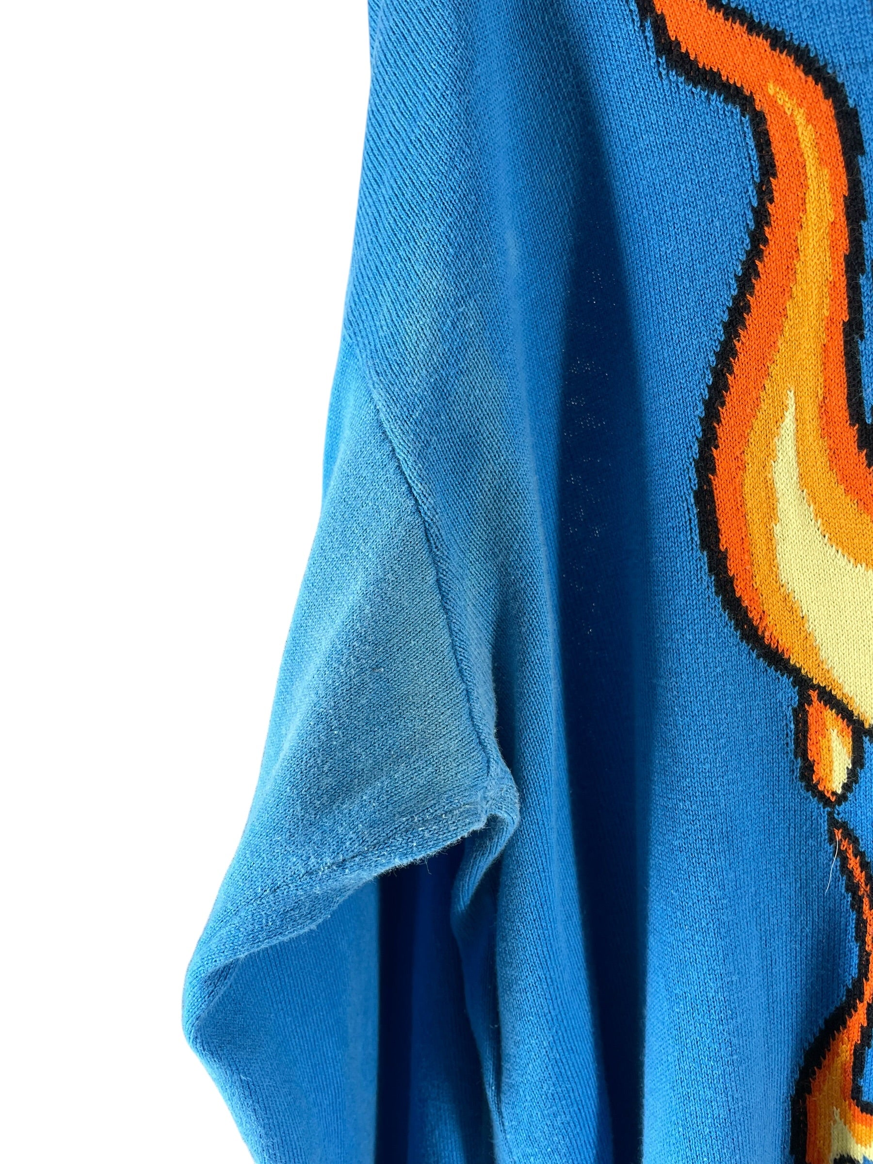 MOSCHINO/JEREMY SCOTT/Sweater/36/Graphic/Wool/BLU/SPONGEBOB FLAME KNIT view 5