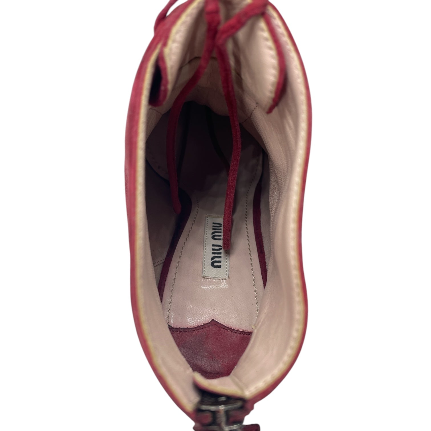 MIU MIU/Lace Up Boots/EU 35/Glitter/Suede/PNK/SKINNY LACE BACK ZIP view 3