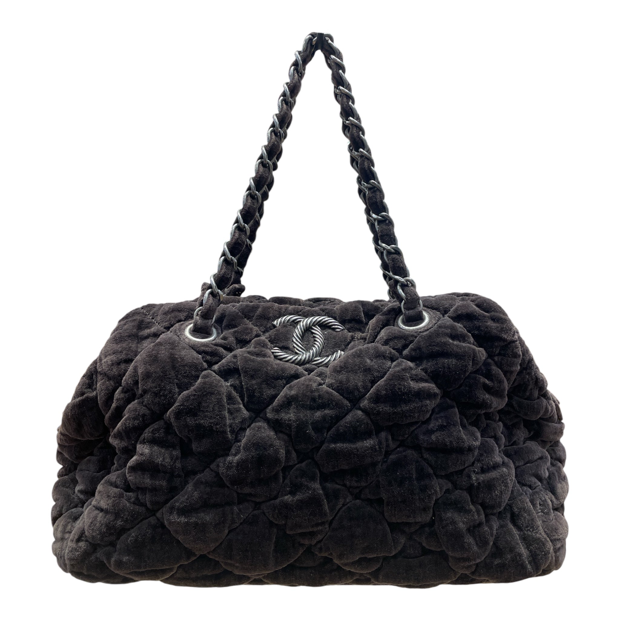 CHANEL/Bag/Velour/BRW/BUBBLE QULT BOWLER BAG