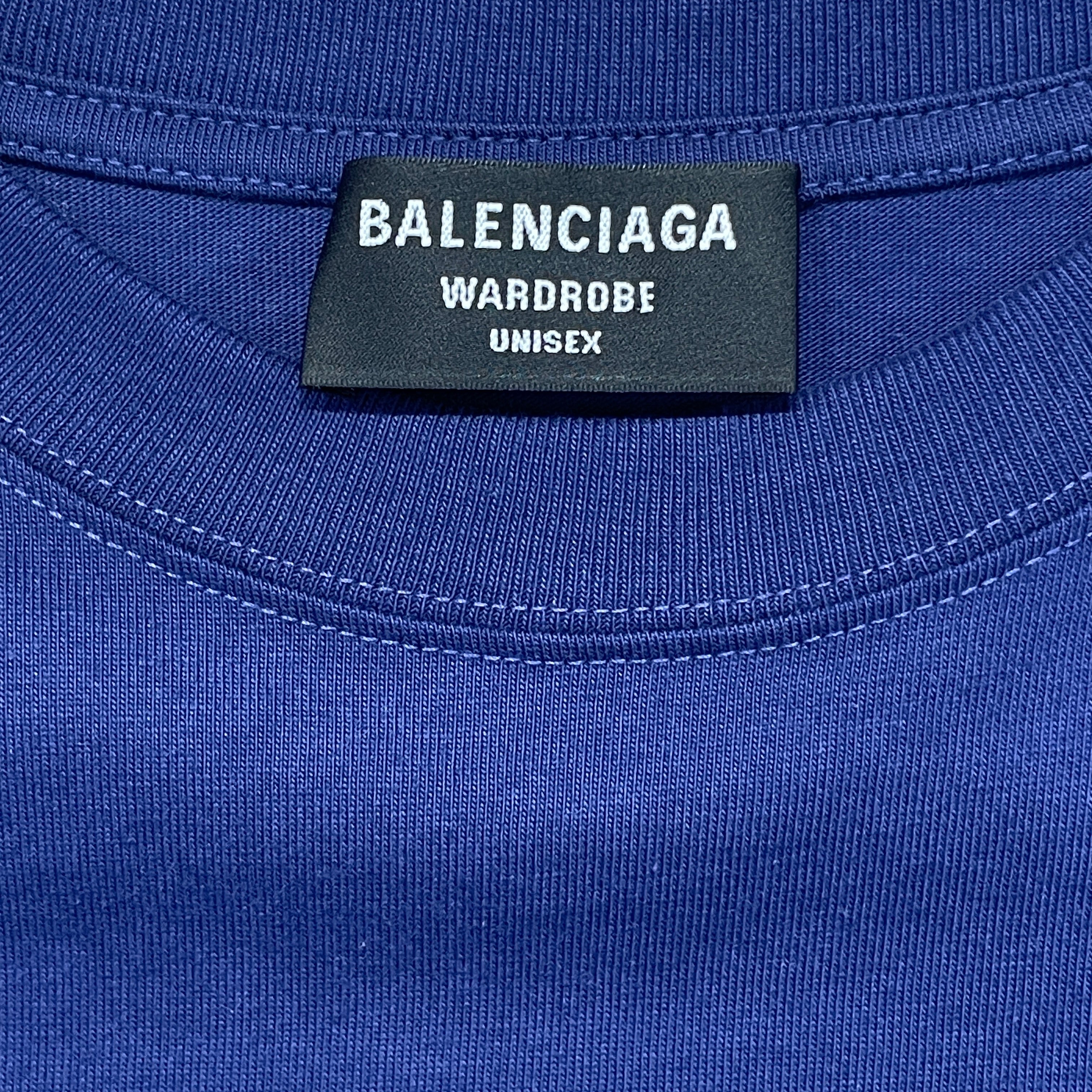 BALENCIAGA/T-Shirt/S/Cotton/BLU/High Neck/ view 4
