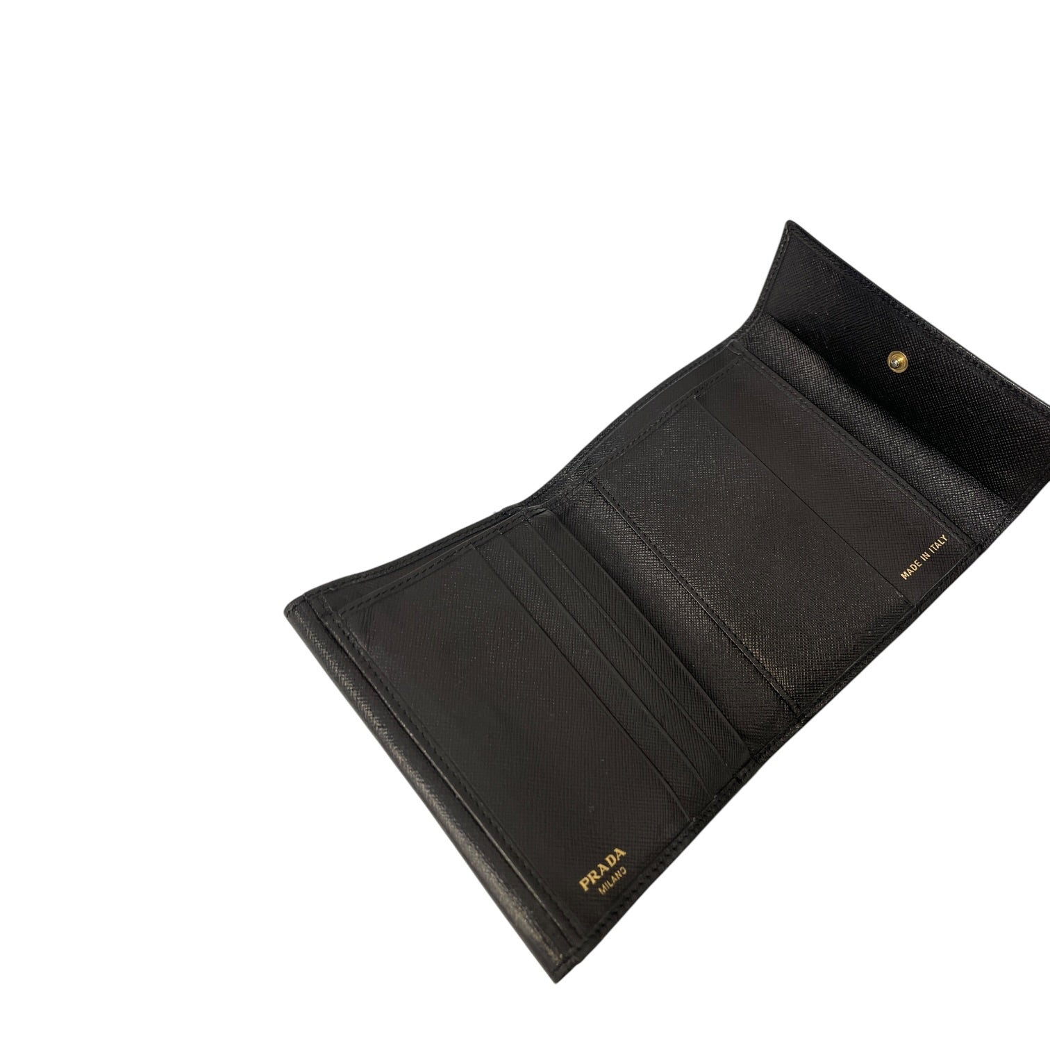 PRADA/Wallet/Leather/BLK/L's/Saffiano Crosshatch view 6