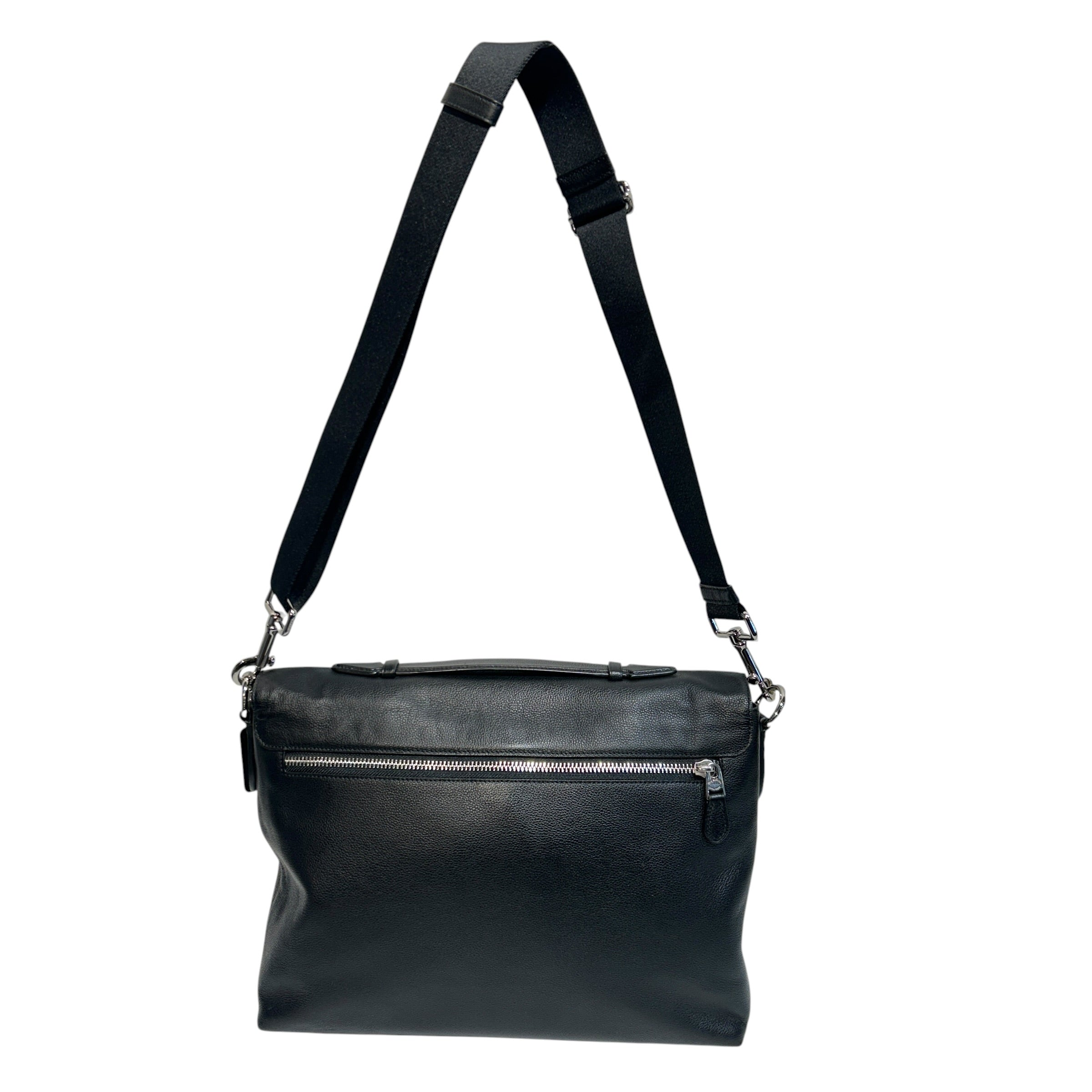 COACH/Briefcase/Leather/BLK/Flap briefcase view 2