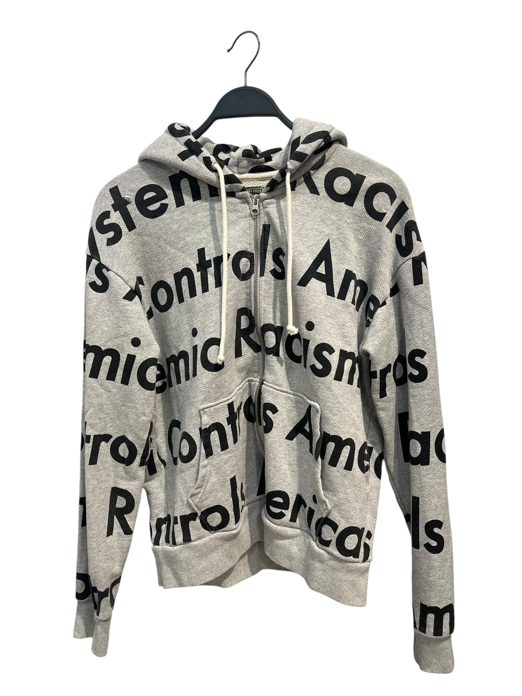 DENIM TEARS/Hoodie/L/All Over Print/Cotton/GRY/CROPPED view 1