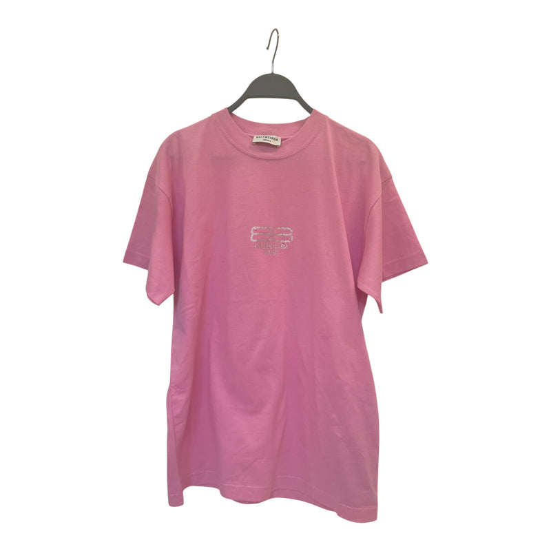 BALENCIAGA/T-Shirt/XS/Cotton/PNK/pink rhinestone