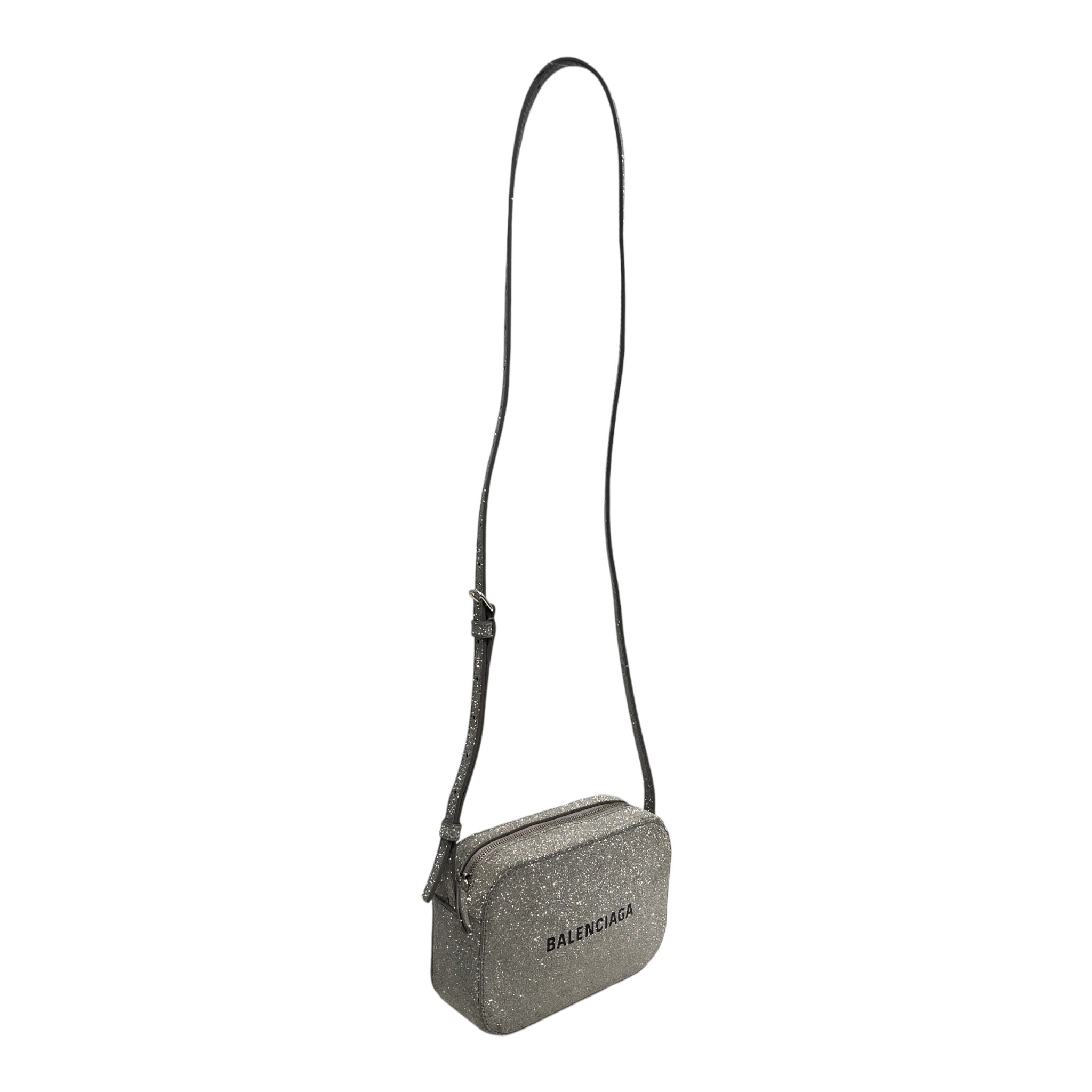BALENCIAGA/Cross Body Bag/Leather/SLV/glitter silver view 5