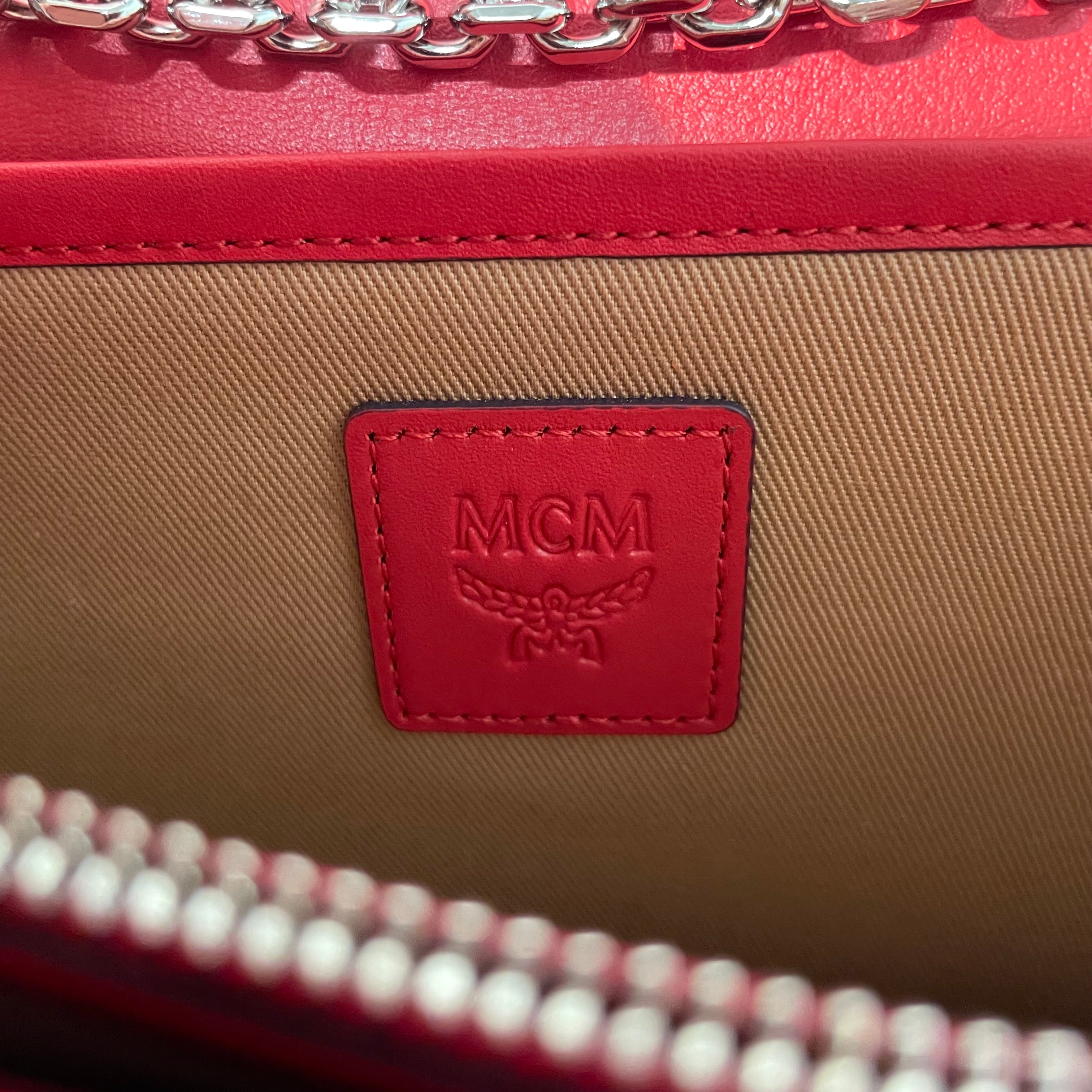 MCM/Cross Body Bag/S/Monogram/Leather/RED/ view 3