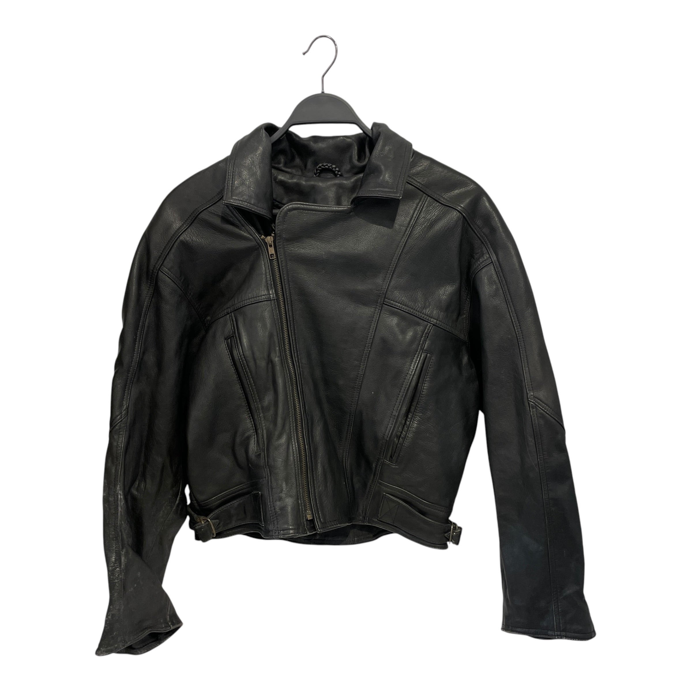 Wilsons Leather/Riders Jkt (S)/M/Leather/BLK/MOTORCYCLE SIDE ZIP view 1