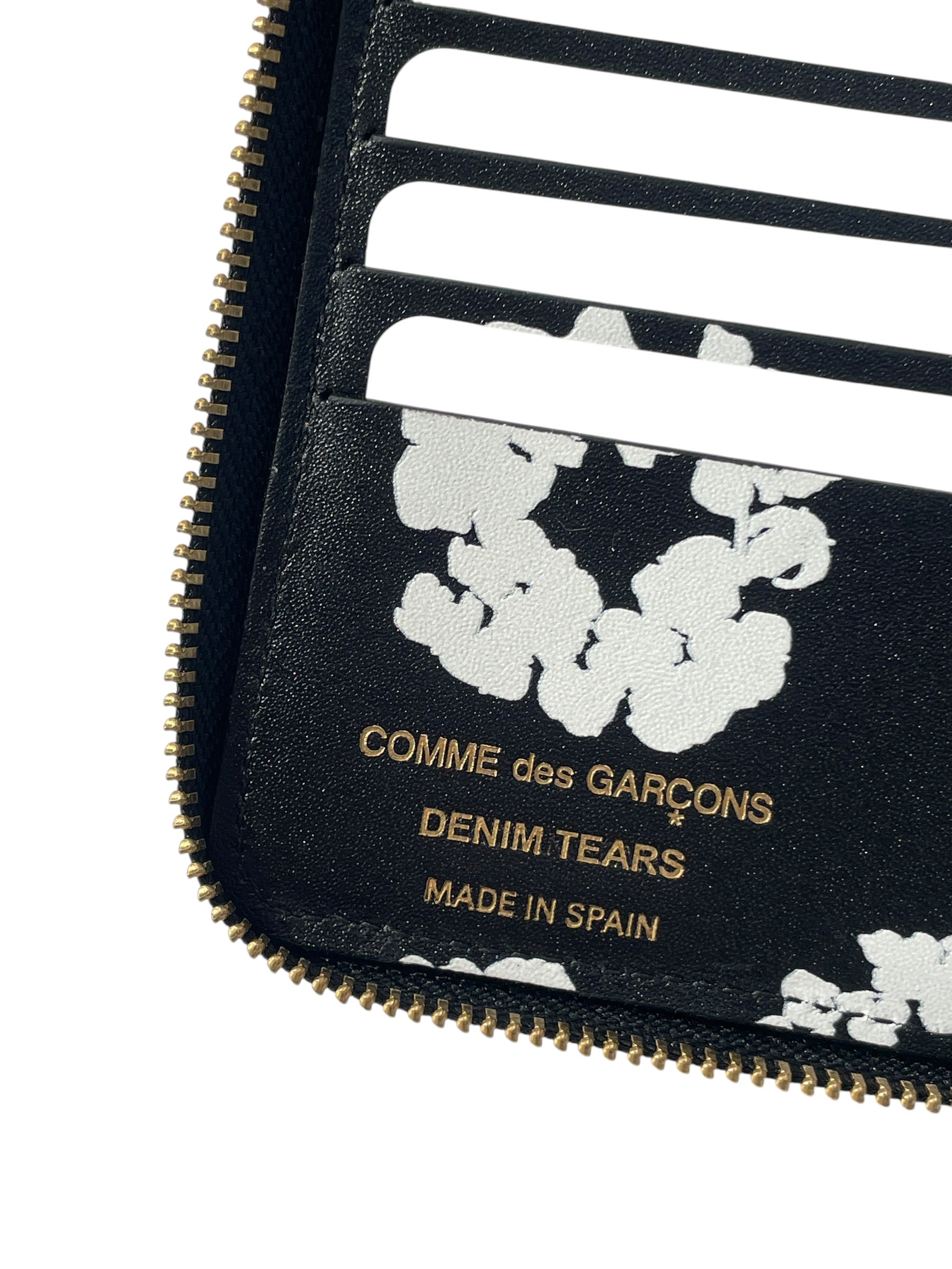 COMME des GARCONS/DENIM TEARS/Bifold Wallet/Leather/BLK/ view 7