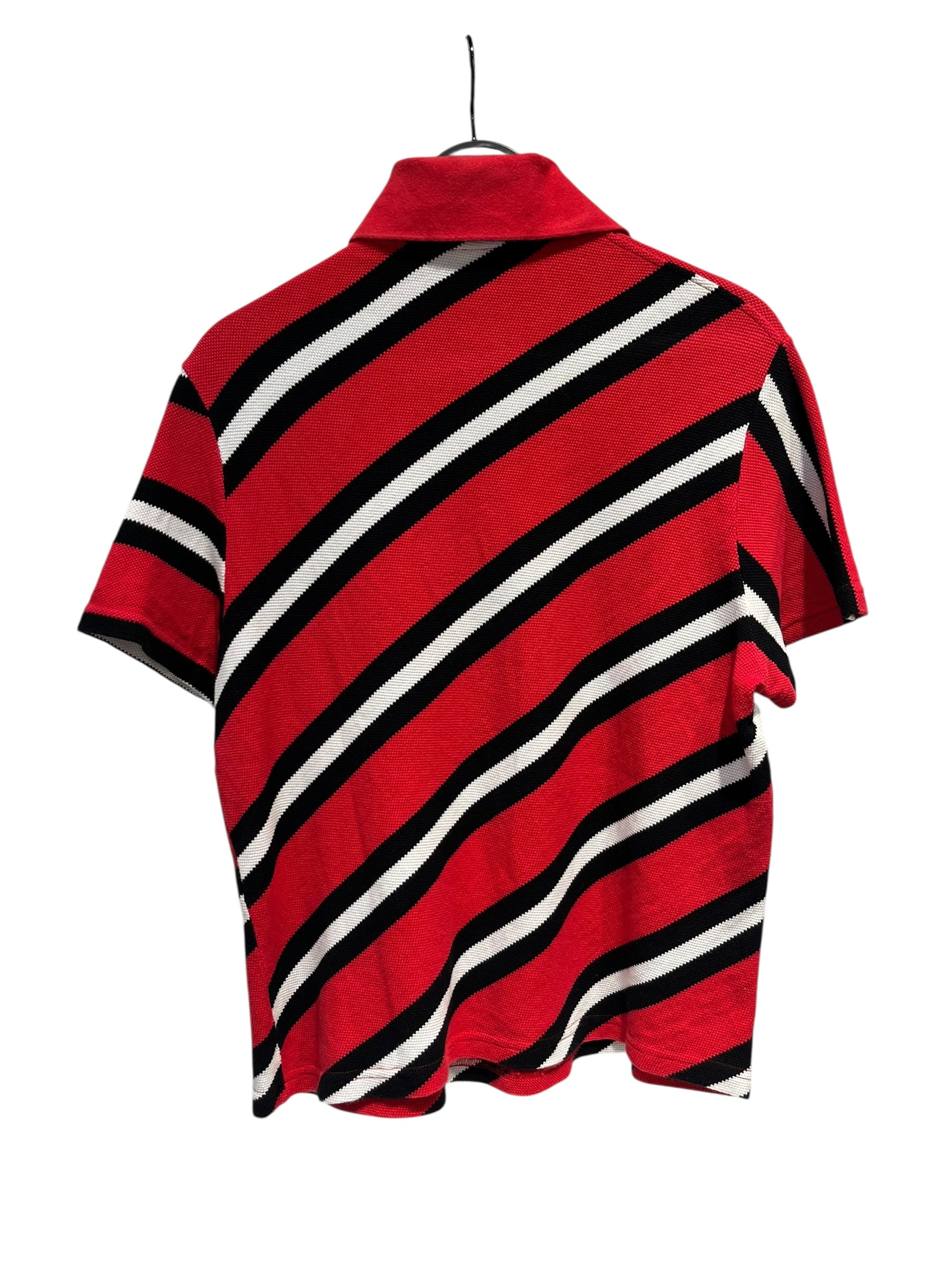 BALENCIAGA/Polo Shirt/L/Cotton/RED/Stripe/2016 POLO view 2