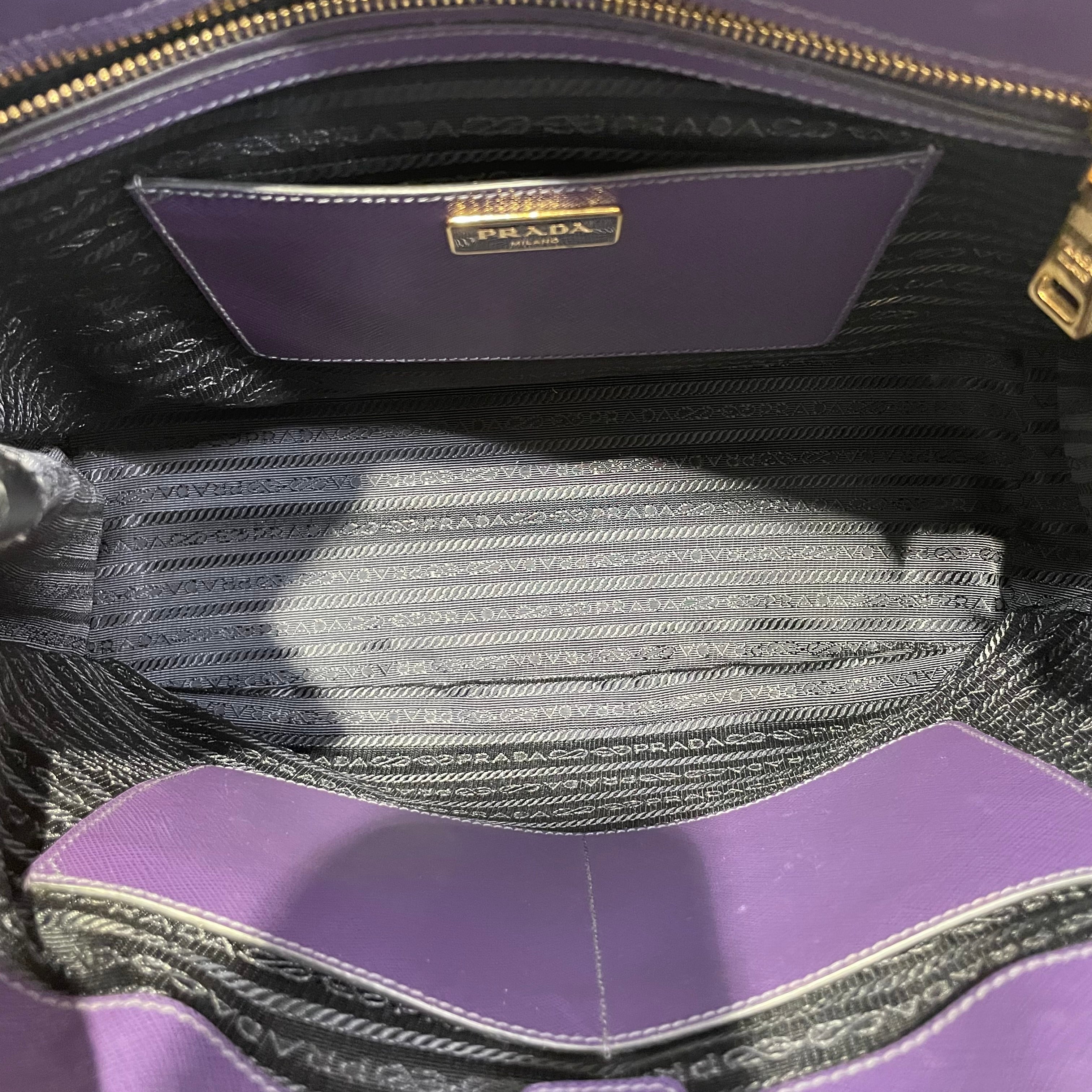 PRADA/Tote Bag/Leather/PPL/BLK SIDES,GLD HARDWARE view 5