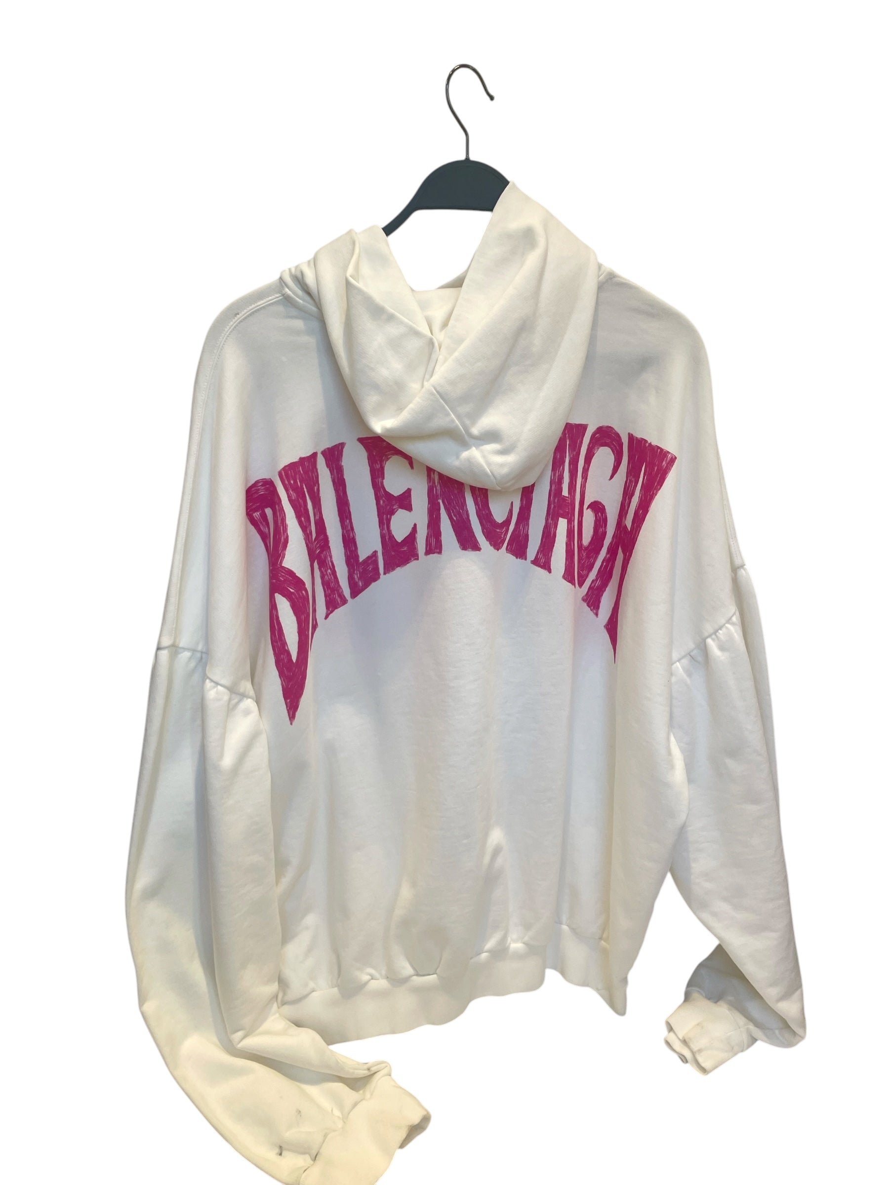 BALENCIAGA/Hoodie/4/Cotton/WHT/paris w sunset marker drawing view 2