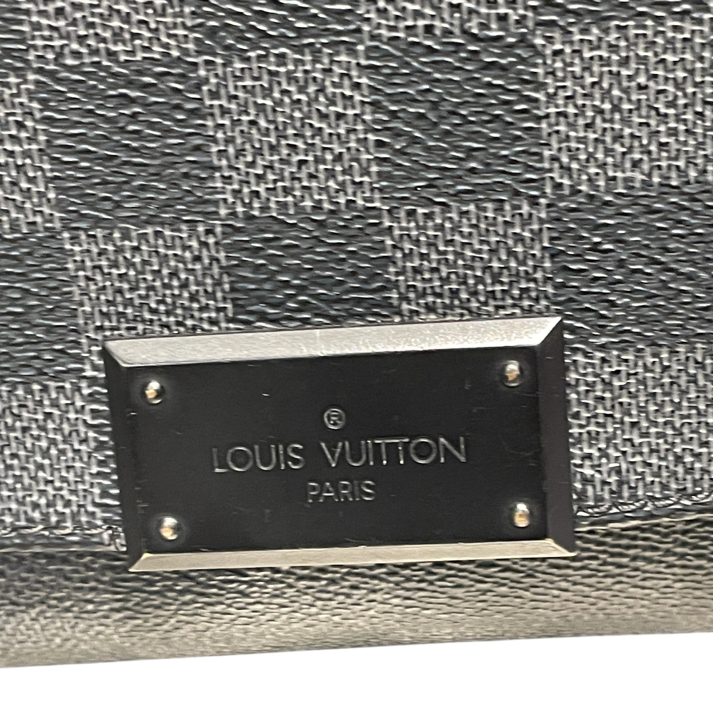 LOUIS VUITTON/Tote Bag/Monogram/Leather/BLK/Black and Grey Check view 4