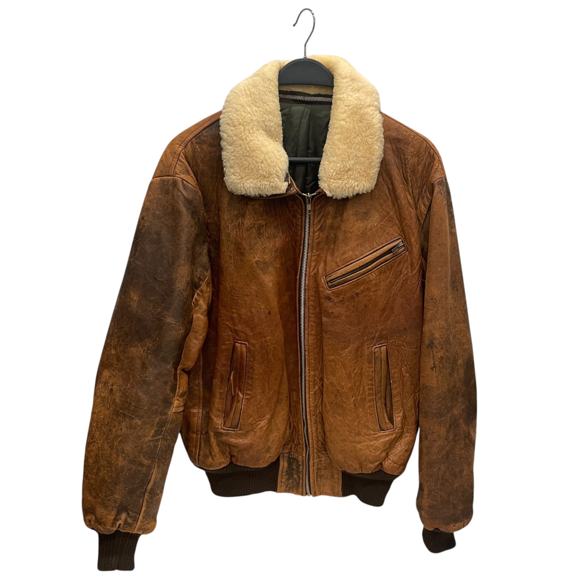 Vintage/Flight Jkt/Leather/BRW/SHERPA COLLAR view 1