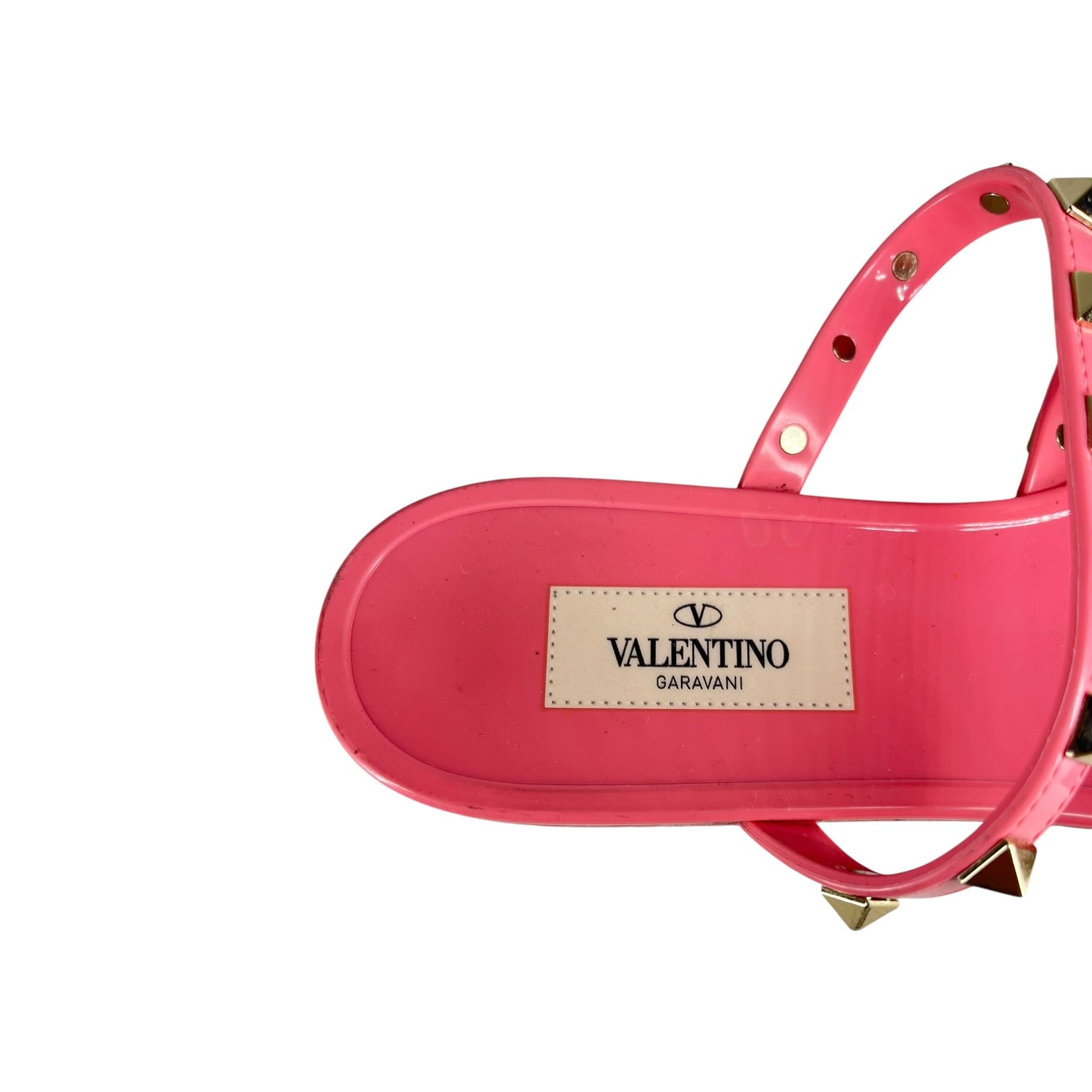 VALENTINO/Sandals/US 7/Leather/PNK/Rockstud Jelly Thong view 3