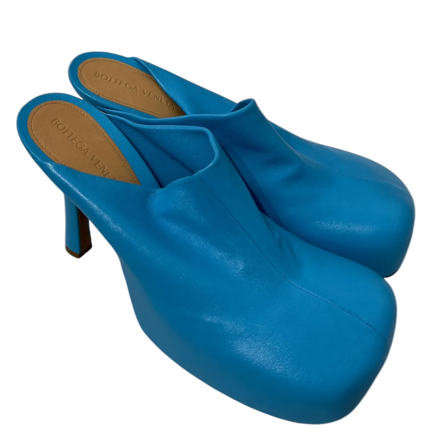 BOTTEGA VENETA/Heels/EU 37/Leather/BLU/SQUARE TOE HEELS view 1