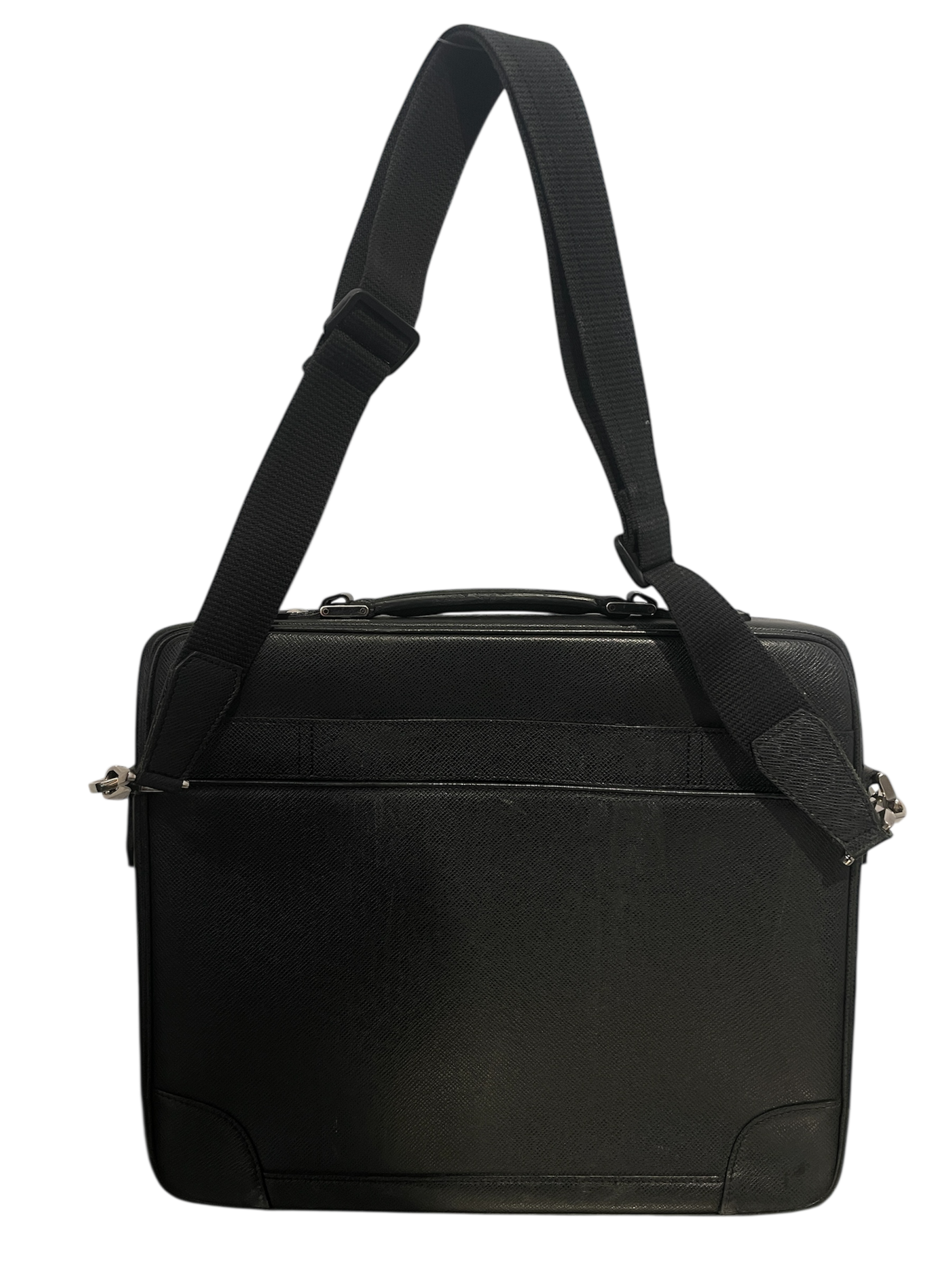 LOUIS VUITTON/Briefcase/Leather/BLK/LV BLK BRIEF CASE W STRAP view 2