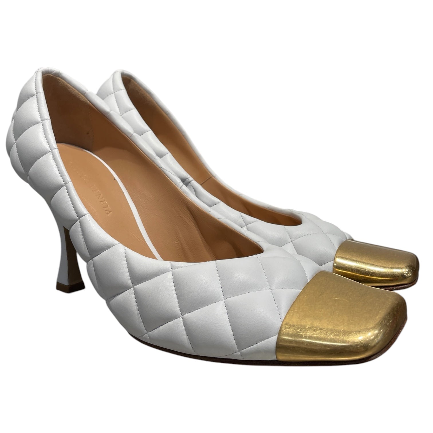 BOTTEGA VENETA/Heels/US 8.5/Leather/WHT/Nappa Quilted Dream Pumps view 1
