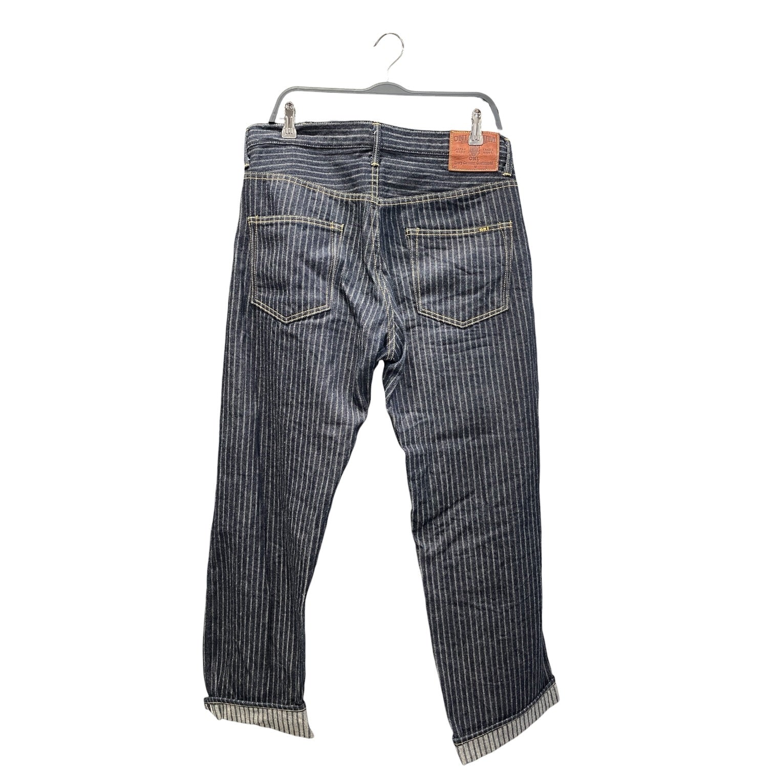 ONI DENIM/Straight Pants/33/Cotton/NVY/Stripe/Pin Stripe Selvedge Jeans view 2