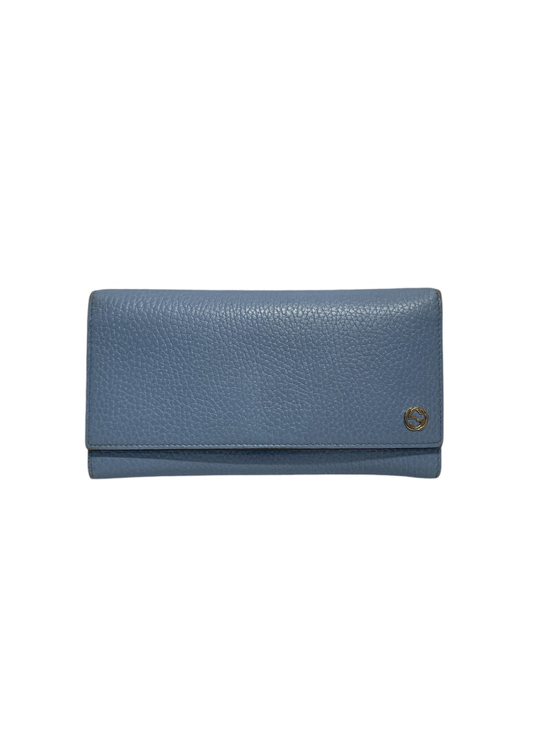 GUCCI/Long Wallet/Leather/BLU/Interlocking GG Long Wallet