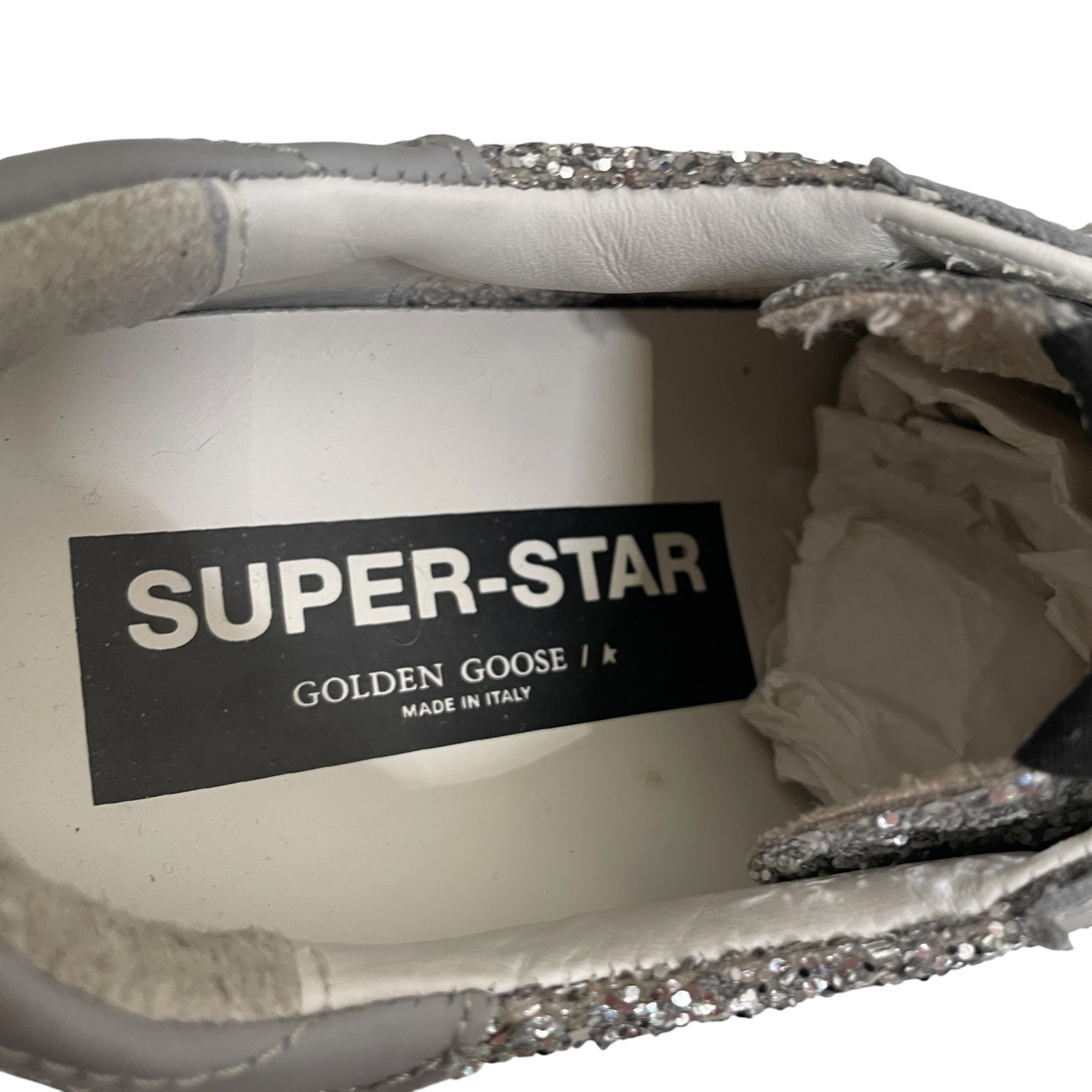 GOLDEN GOOSE/Low-Sneakers/EU 40/Suede/SLV/SUPERSTAR TRAINERS GLITTER view 4