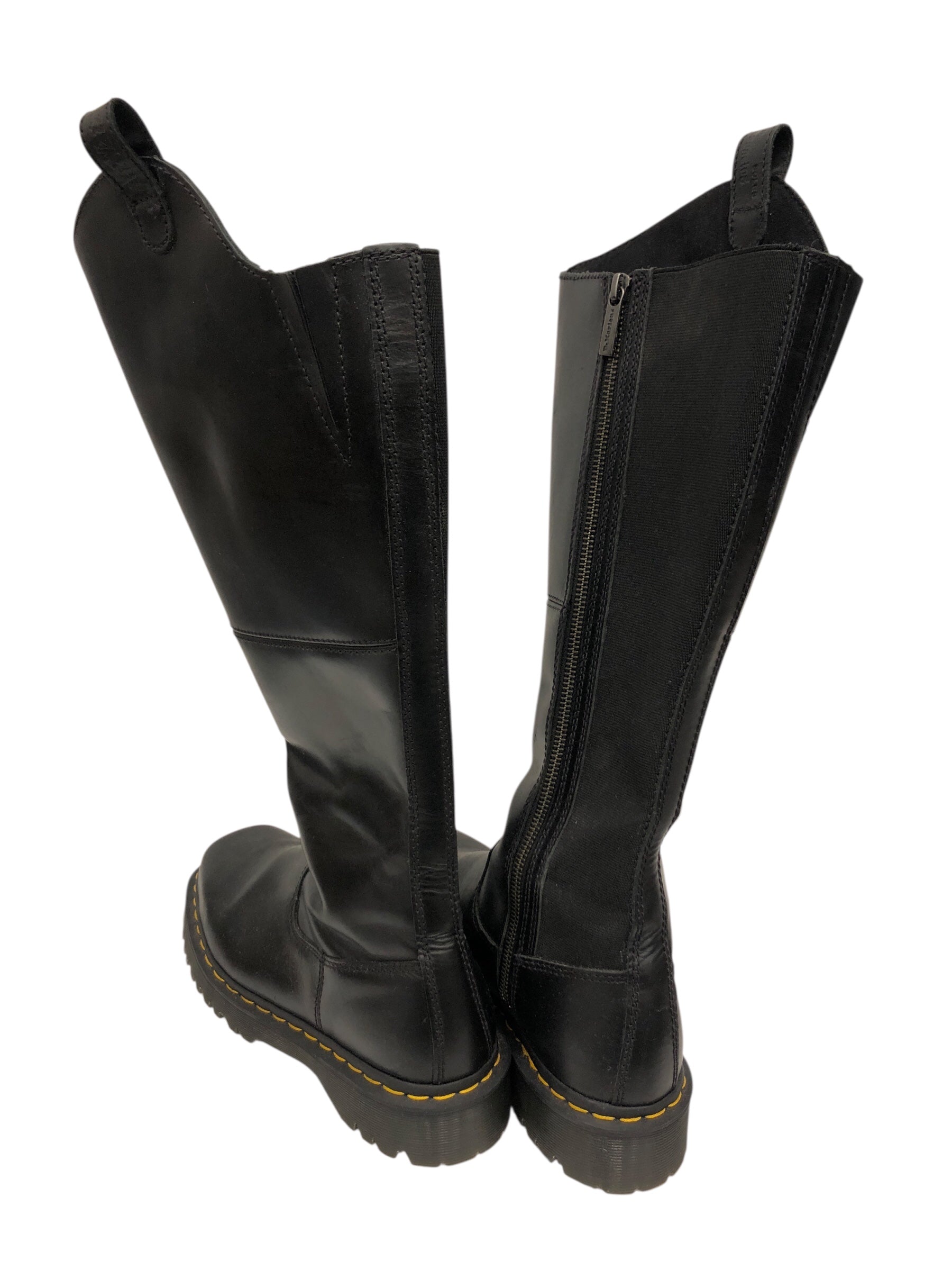 Dr.Martens/Long Boots/US 8/Leather/BLK/AMAAYAH HI view 1
