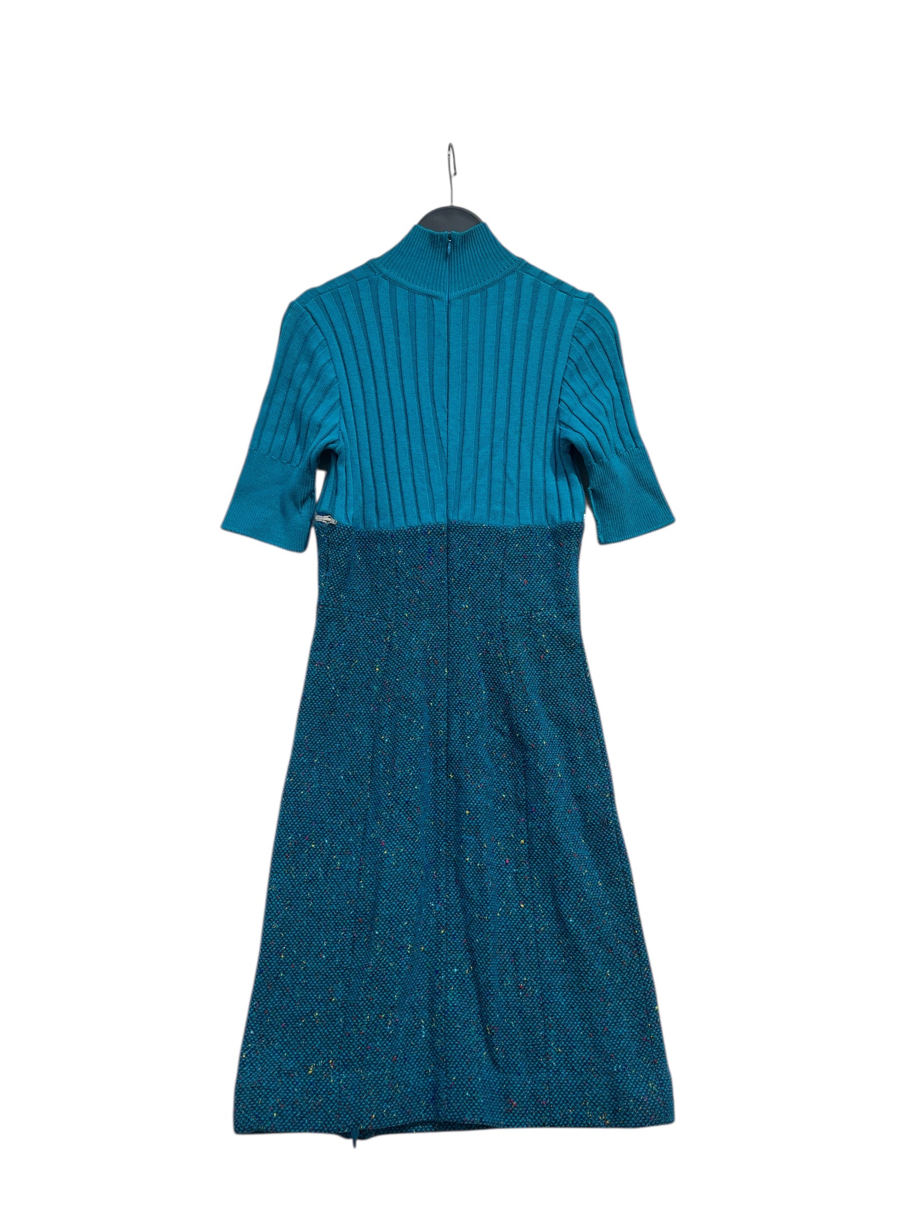 MUGLER/LS Dress/S/Wool/BLU/ZIPPER ON CHEST view 2