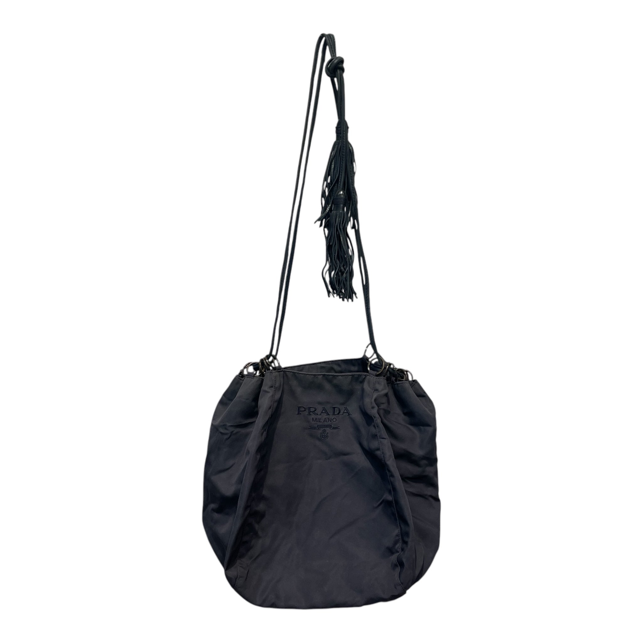 PRADA/Bag/Nylon/BLK/TASSLE LEATHER STRAP view 1
