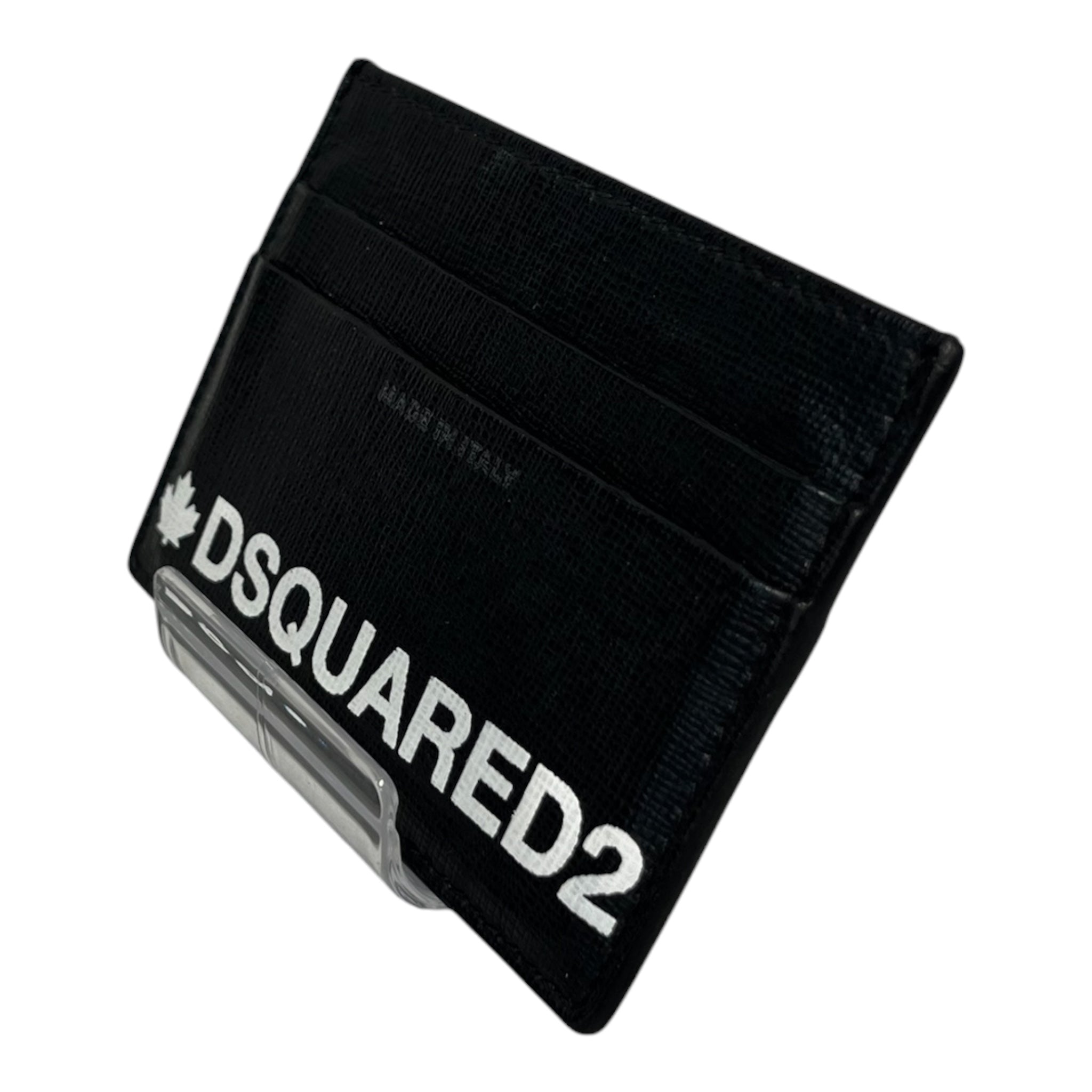 DSQUARED2/Card Case/Leather/BLK/M's/maple leaf card holder view 1
