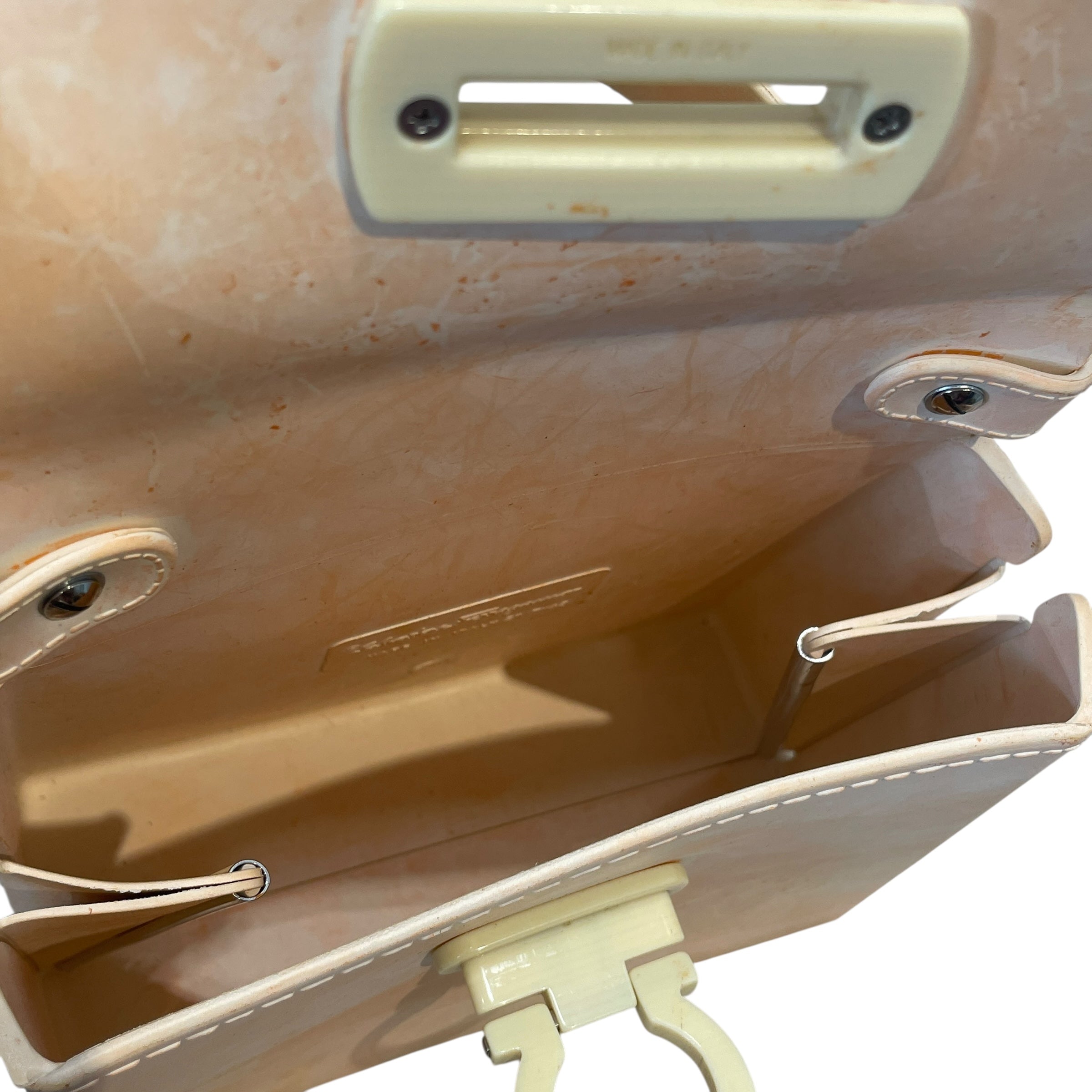 Salvatore Ferragamo/Hand Bag/Leather/BEG/Gancini Rubber Handle Bag view 5
