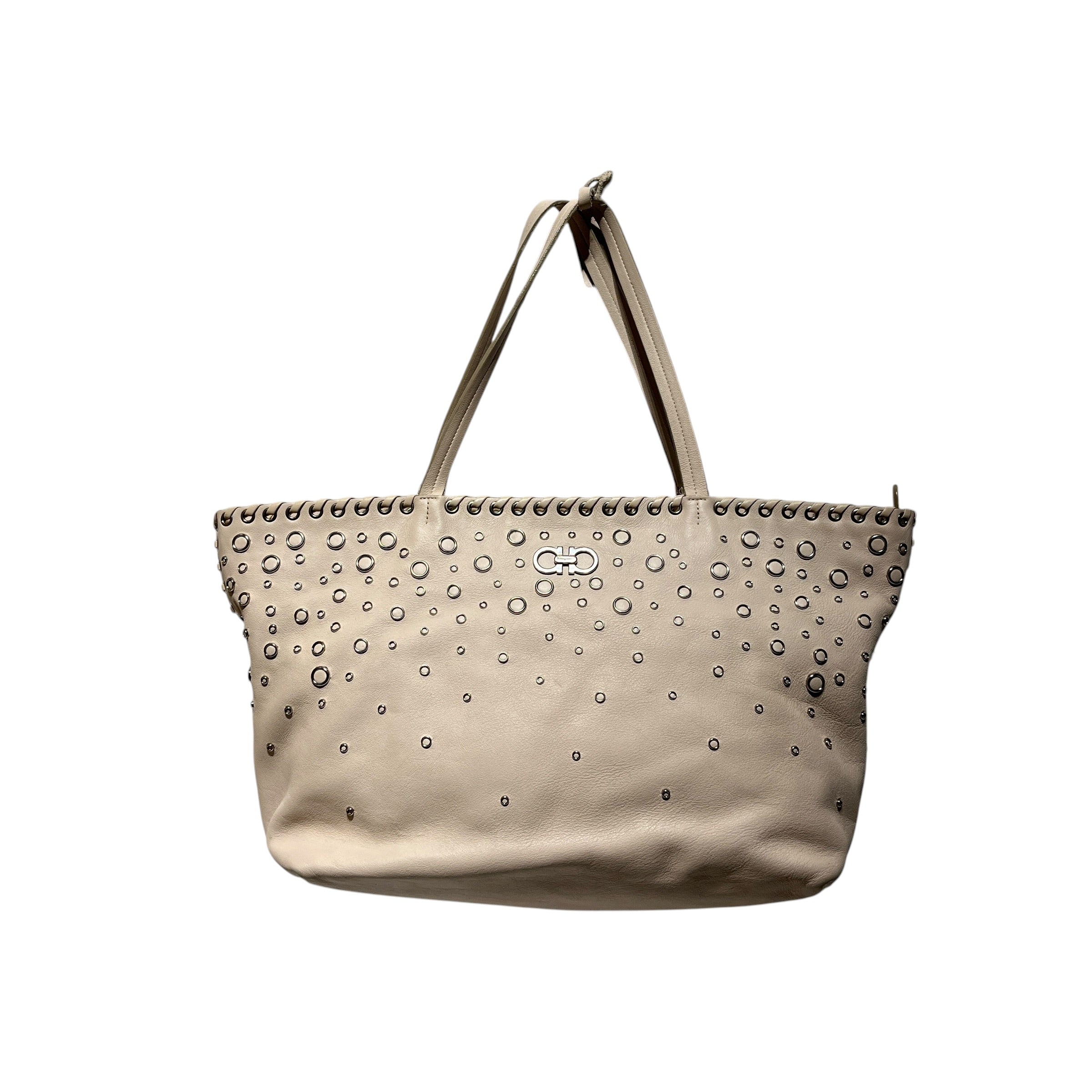 Salvatore Ferragamo/Tote Bag/Leather/PNK/braided trim w studs view 1