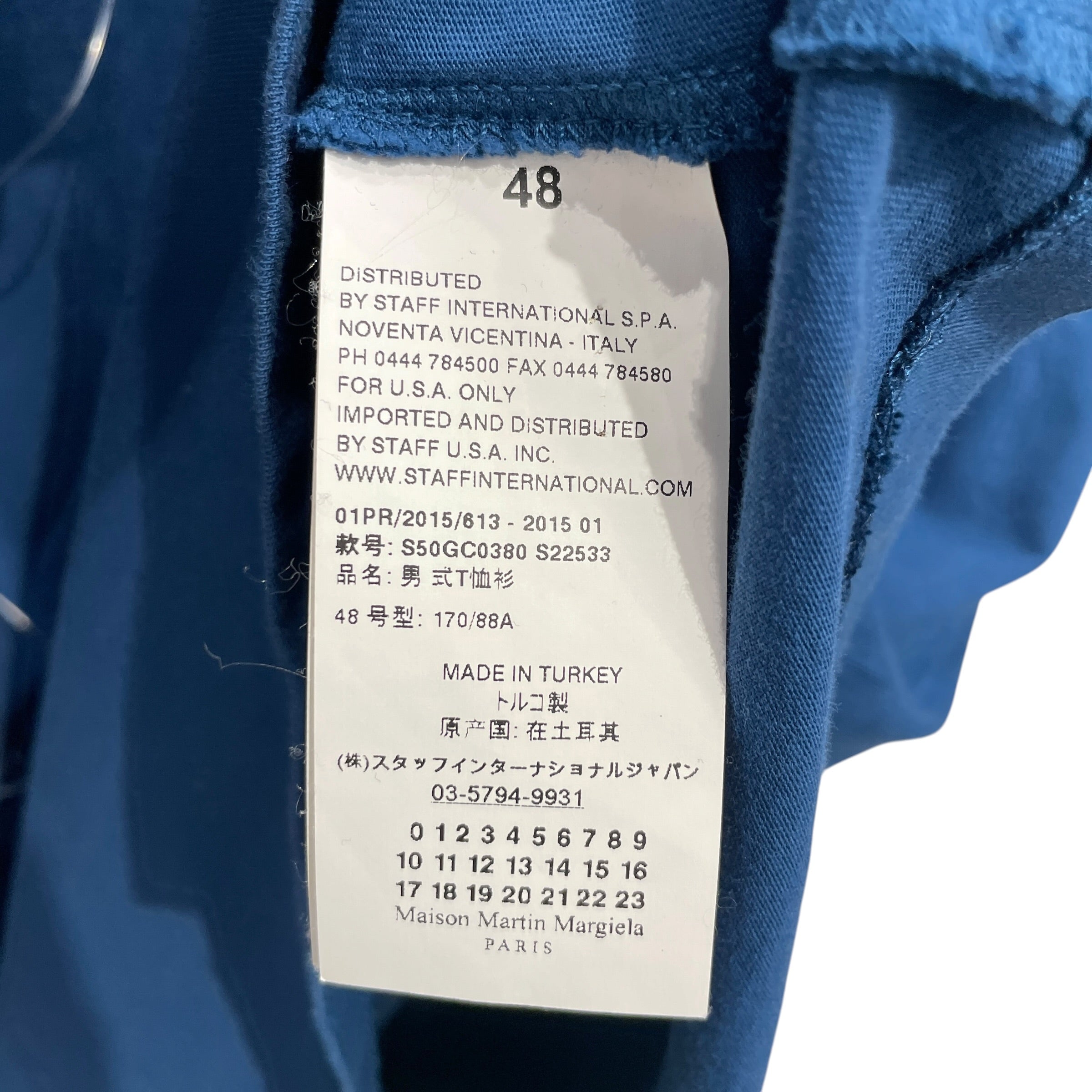 Maison Margiela/T-Shirt/10/Cotton/BLU/S22533 view 4