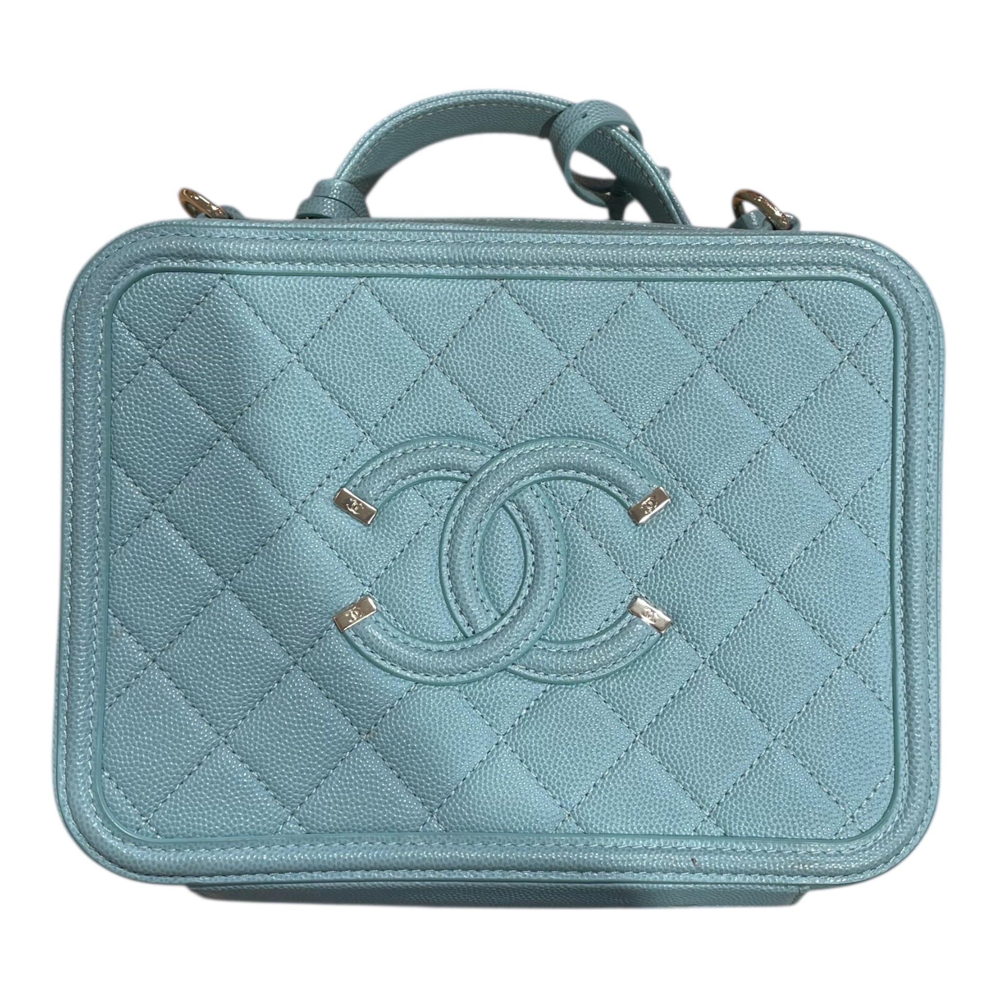 CHANEL/Cross Body Bag/BLU/VANITY CASE PALE BLUE view 1