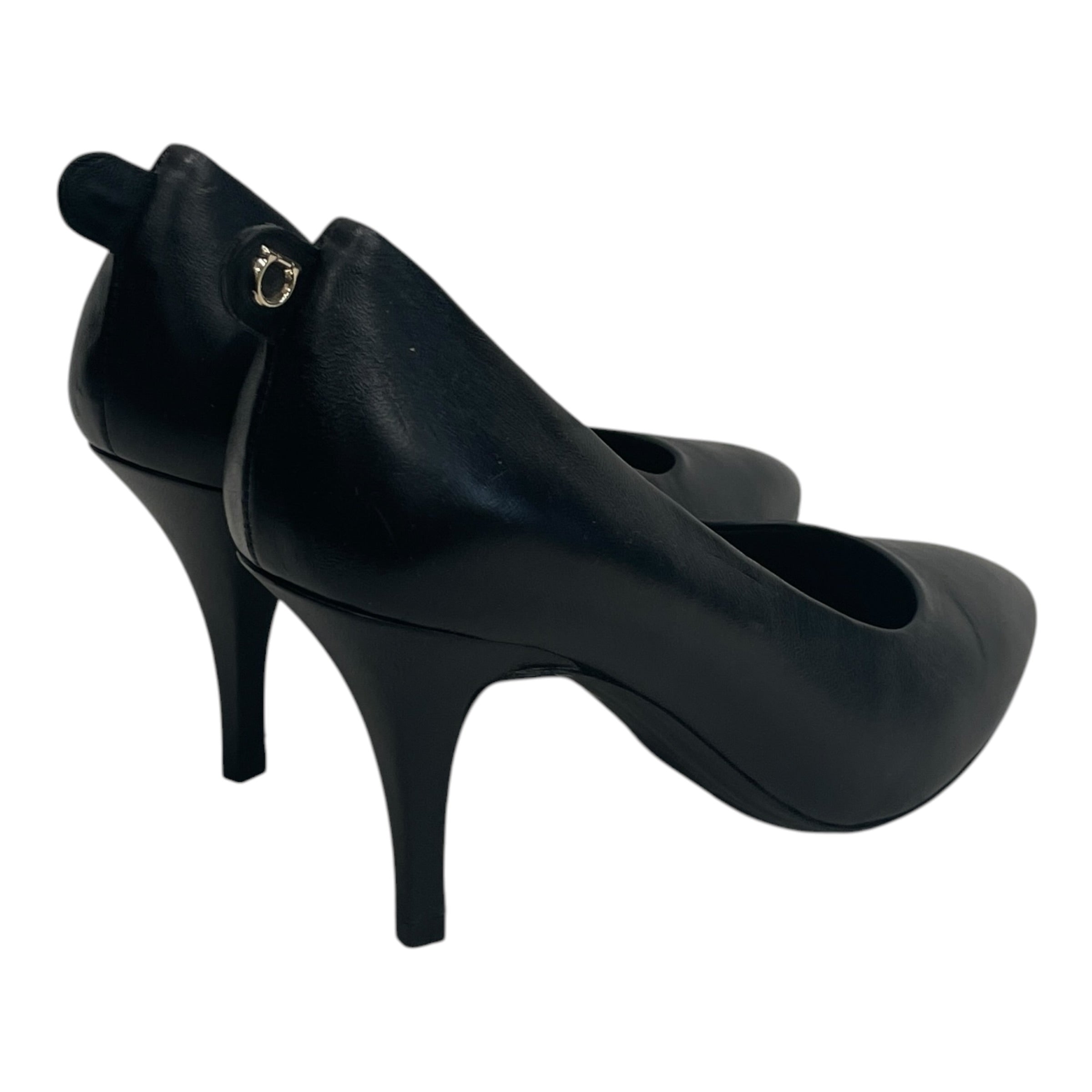 Salvatore Ferragamo/Heels/US 7/Leather/BLK/GIANCINI TAB ON HEEL view 3