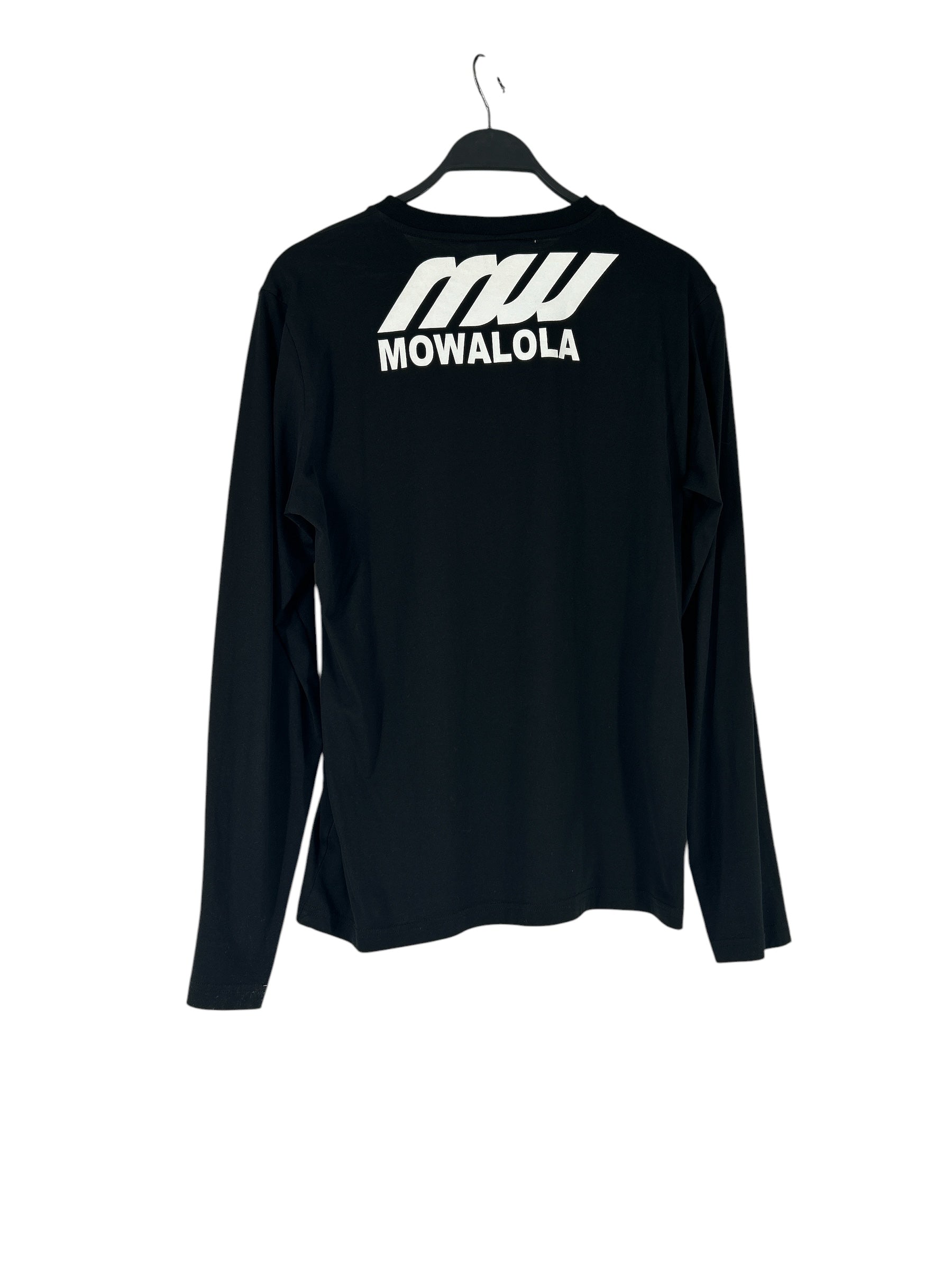 MOWALOLA/LS T-Shirt/M/Cotton/BLK/WOMAN RUNNING WHT view 2