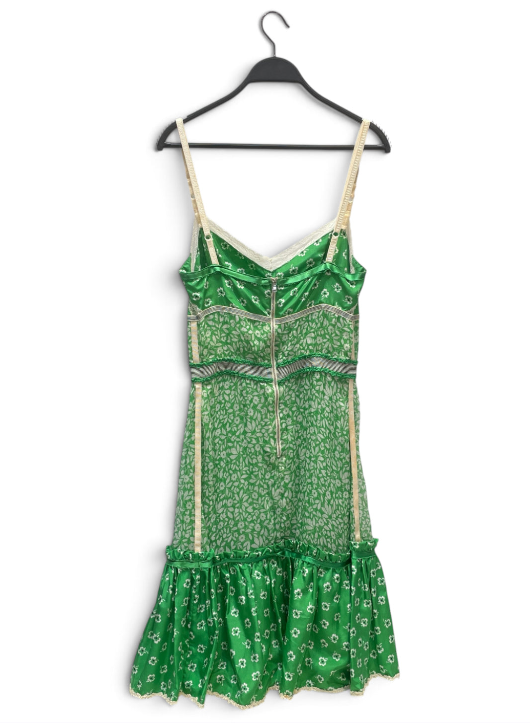 DOLCE&GABBANA/Camisole Dress/28/Floral Pattern/Silk/GRN/LACE TRIM view 2