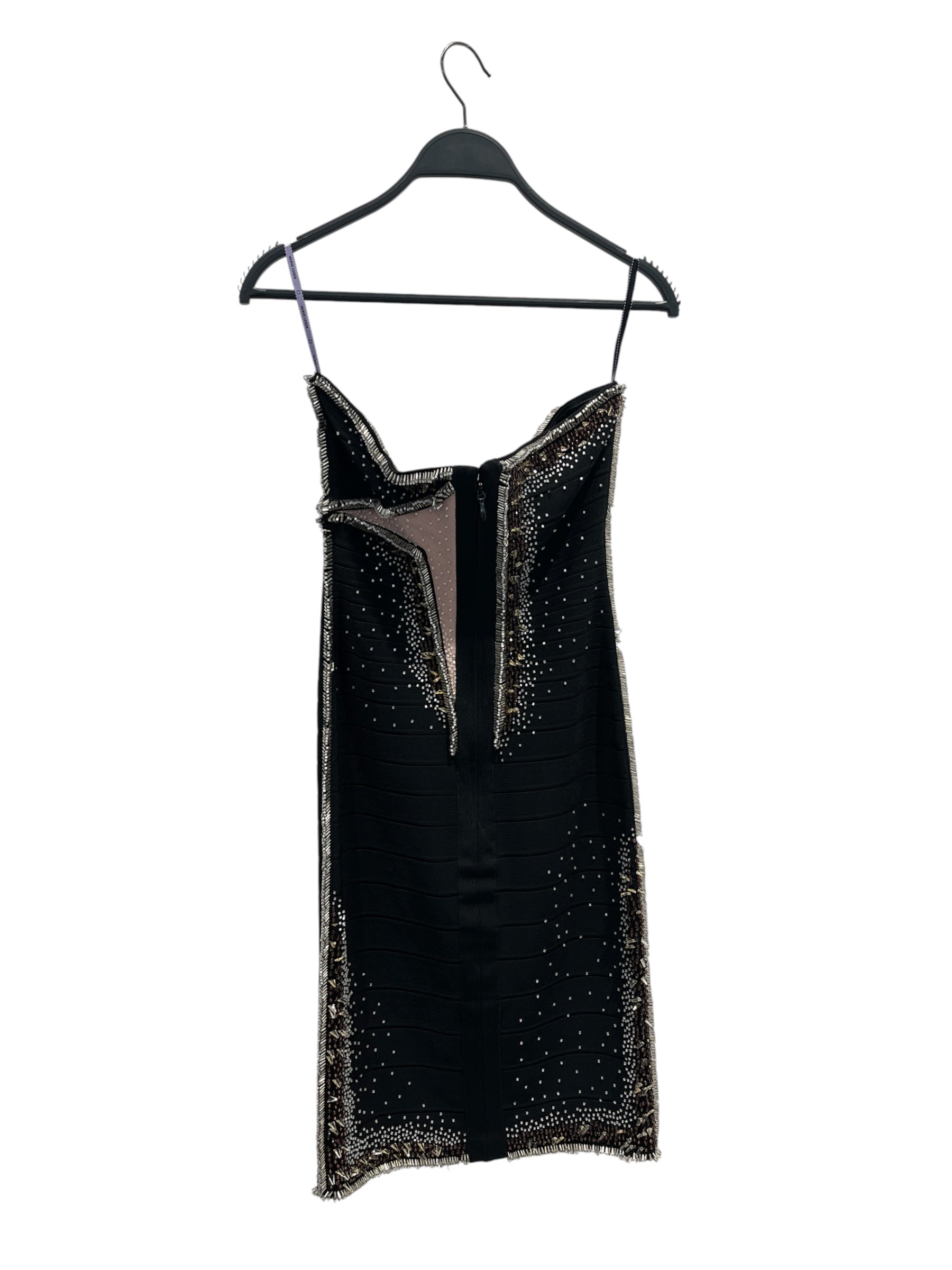 Herve Leger/Camisole Dress/Cotton/BLK/beaded details view 2