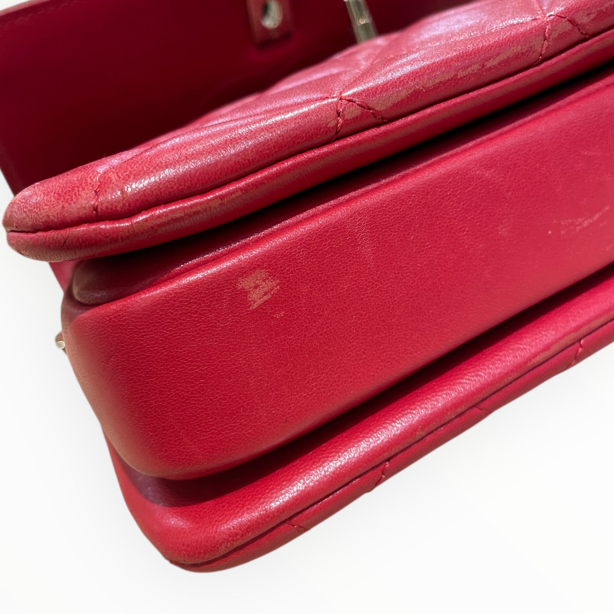 CHANEL/Cross Body Bag/Leather/RED/Gold hardware, Braided strap view 7