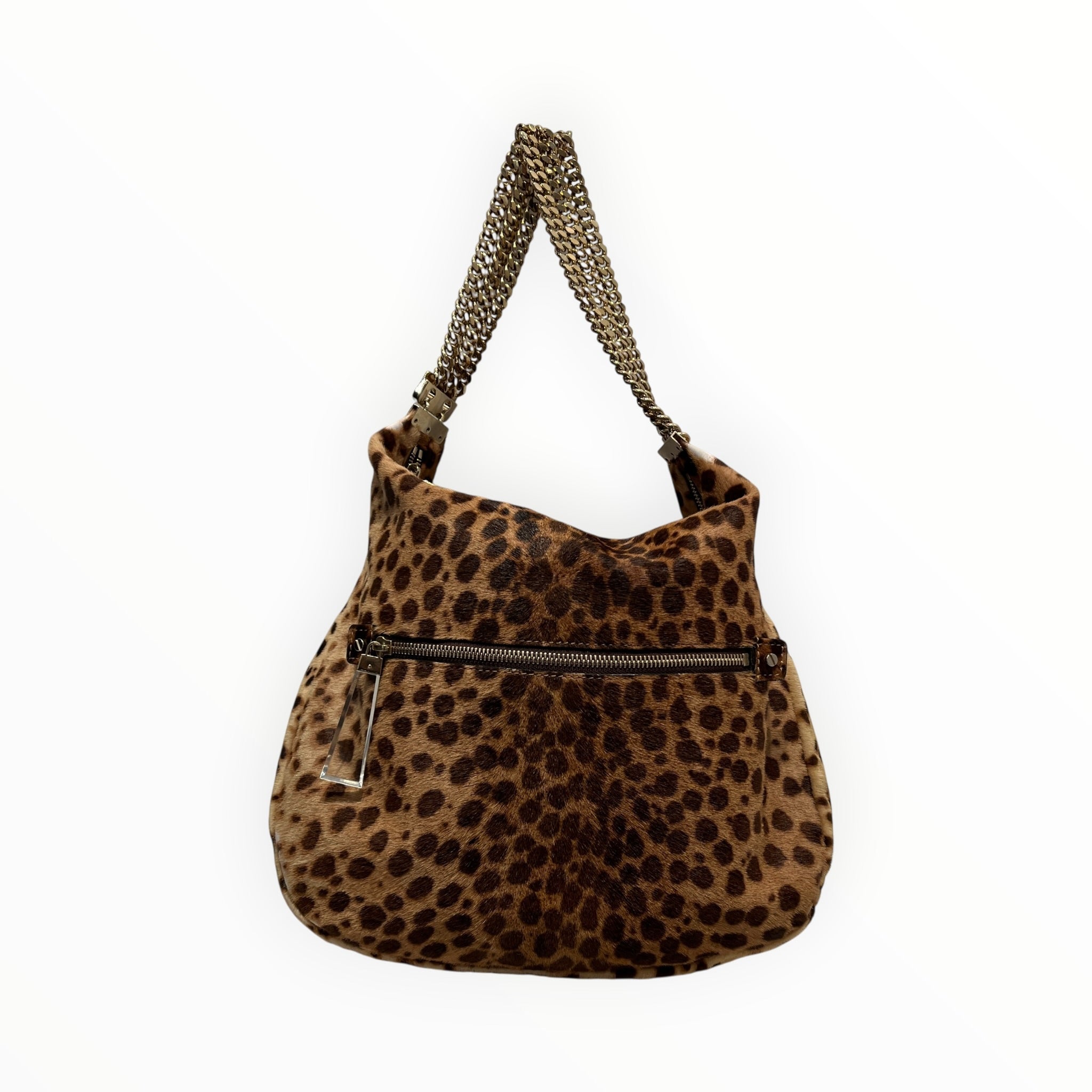 Christian Louboutin/Tote Bag/Leopard/Fur/CML/leopard gold strap tote view 1