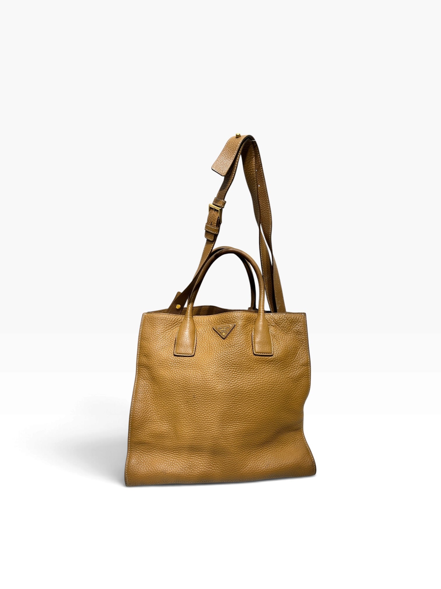 PRADA/Tote Bag/BEG/GOLD HARDWARE CROSSBODY view 1