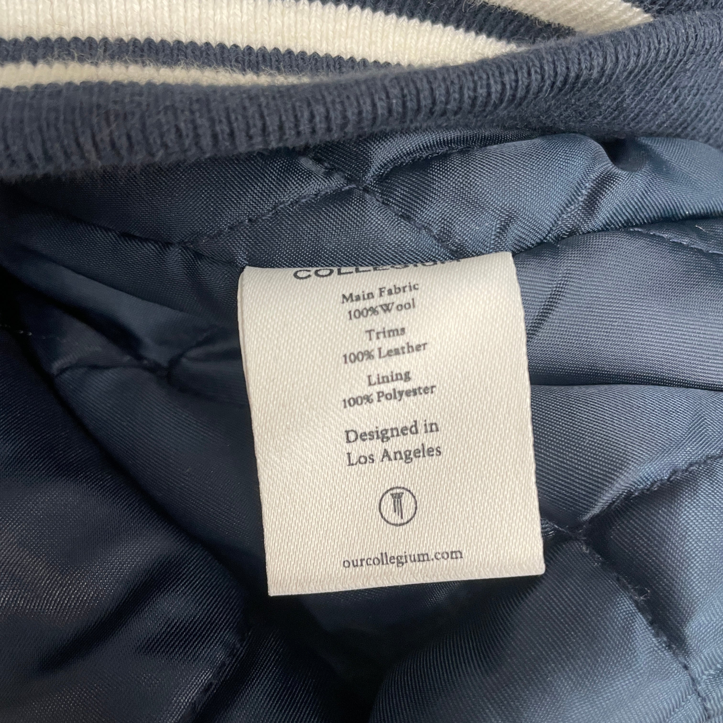 COLLEGIUM/Baseball Jkt/L/Wool/BLU/LEATHER AND WOOL VARSITY JKT view 4