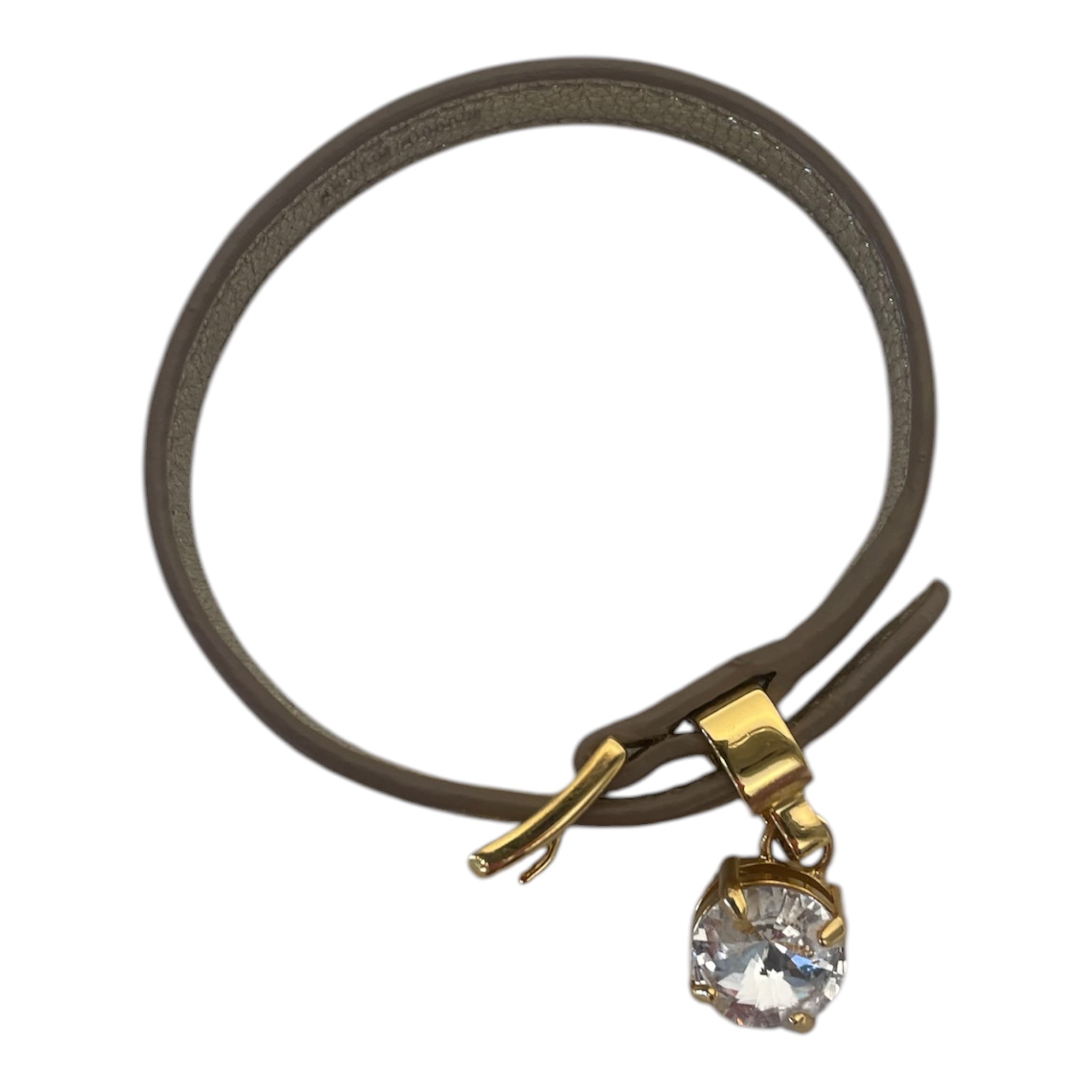 MIU MIU/Bracelet/Leather/GLD/CRYSTAL LEATHER BRACELET view 2
