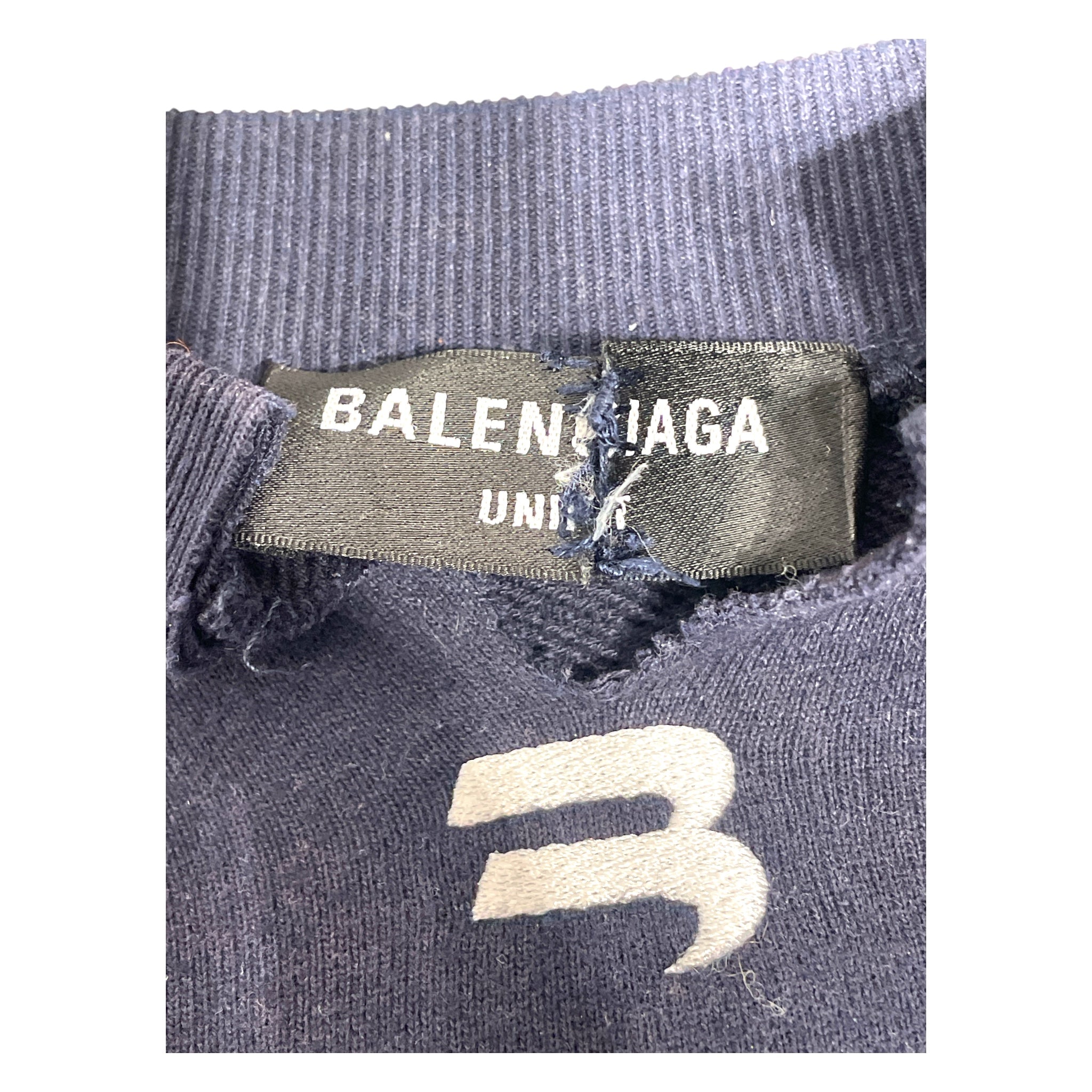 BALENCIAGA/Sweatshirt/1/Cotton/NVY/Soccer Crest Sporty B Crewneck view 3