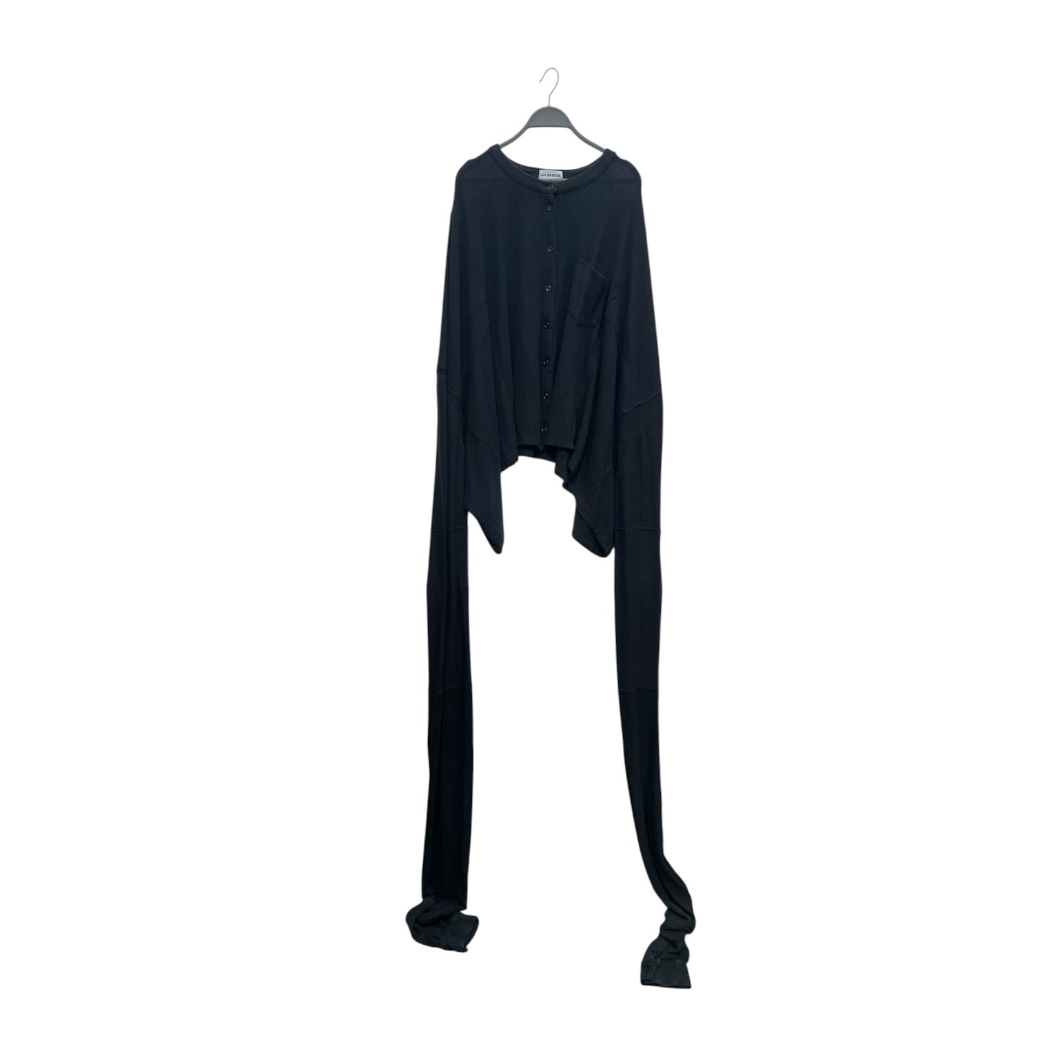 LOU BADGER/Cardigan/Cotton/BLK/EXTREMELY LONG ARMS view 1