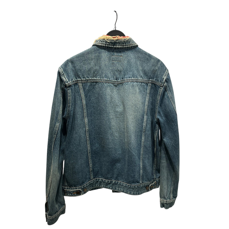 YVES SAINT LAURENT/Denim Jkt/XXL/Denim/BLU/Distressed Collar