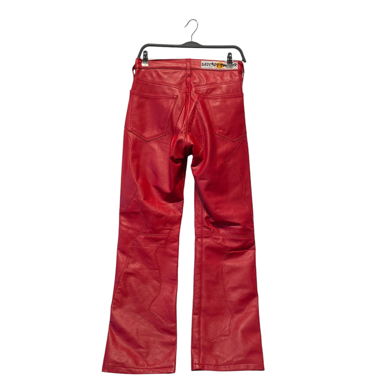 DESTROY THE BOX/Straight Pants/30/Faux Leather/RED/