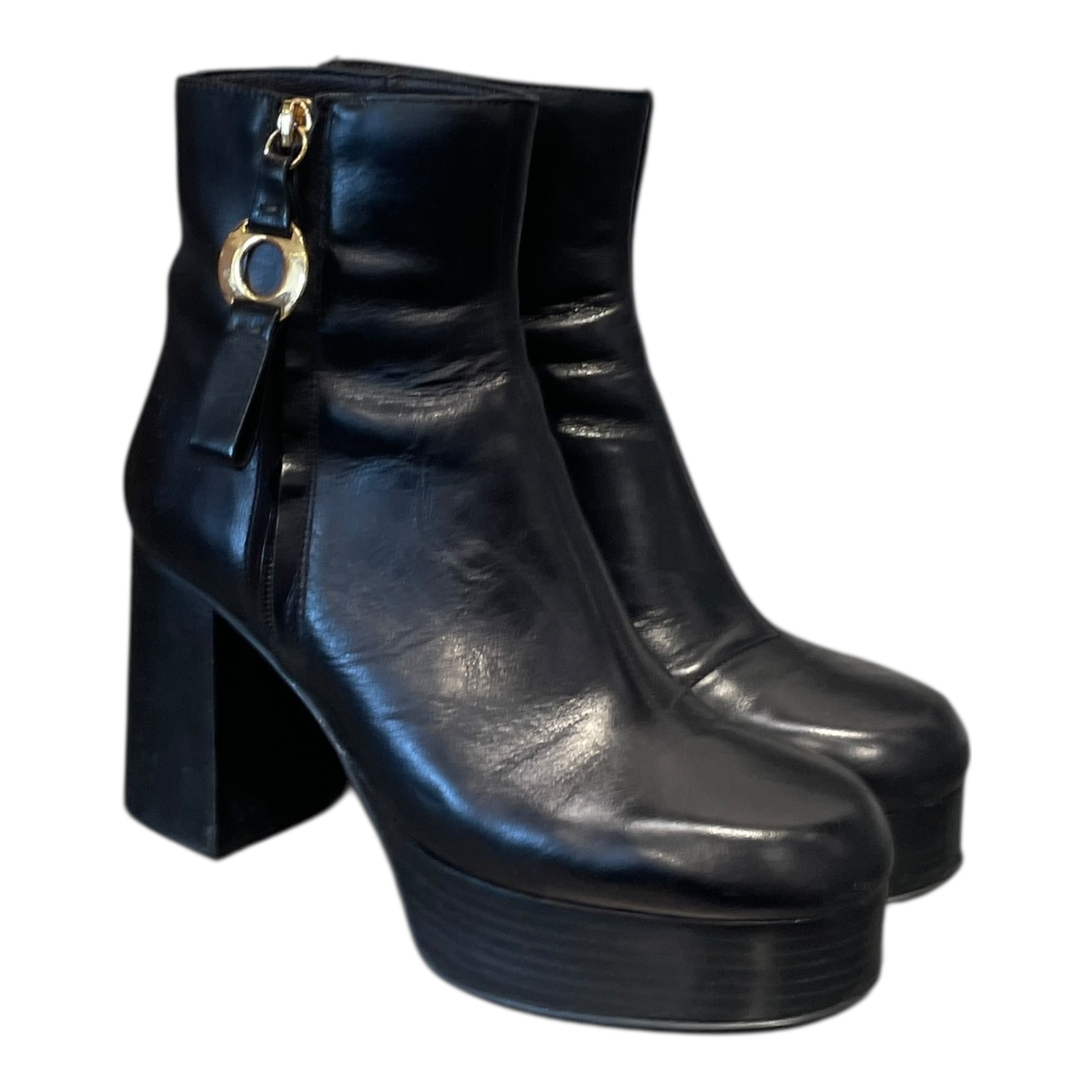 SEE BY CHLOE/Ankle Boots/EU 38.5/Leather/BLK/PLATFORM view 1