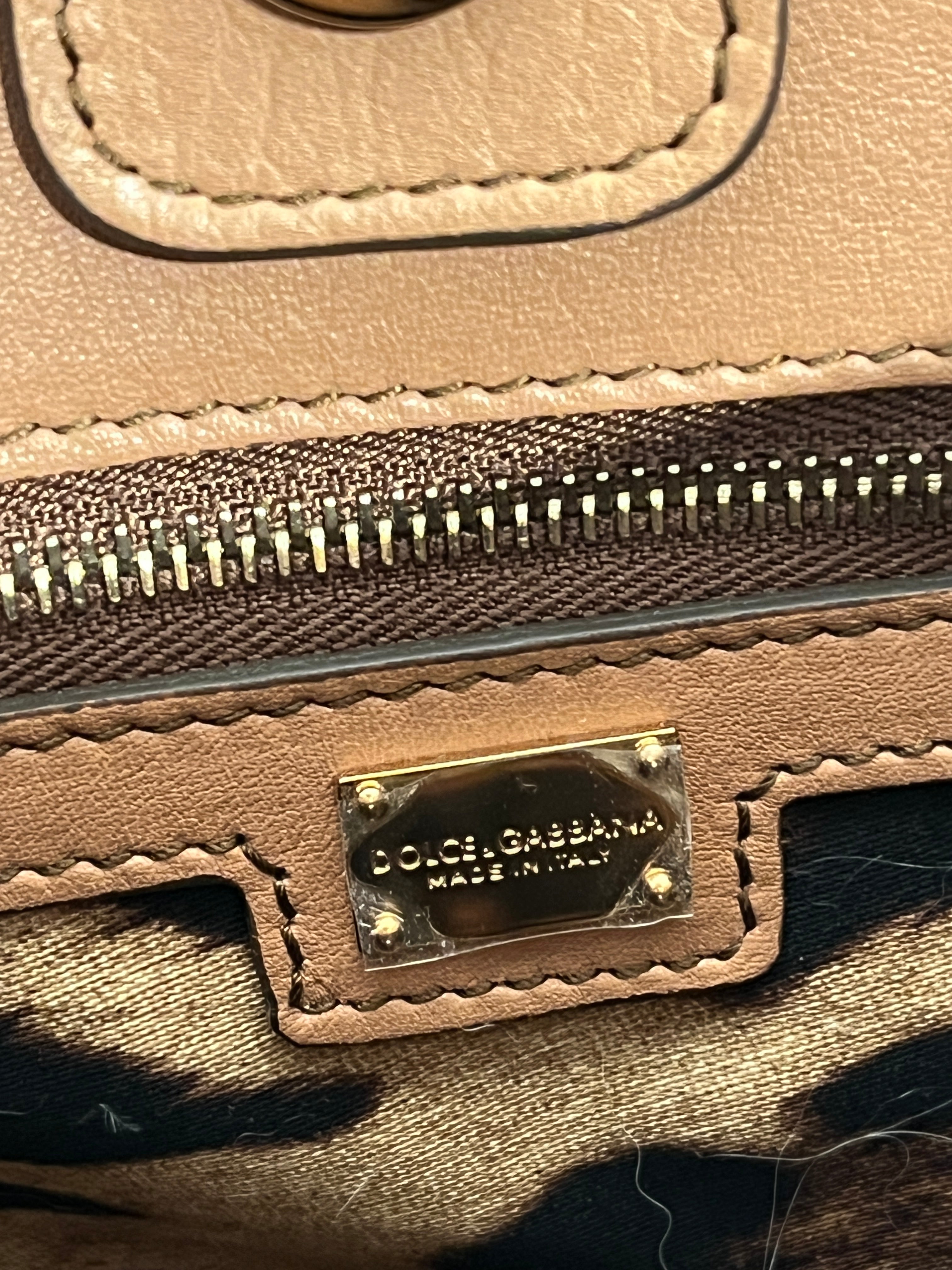 DOLCE&GABBANA/Tote Bag/Leather/CRM/blk/bwn/sicily view 3